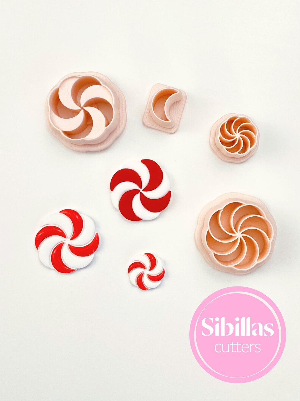 Christmas Candy Polymer Clay Cutter: Winter Holiday Stud Jewelry making tool