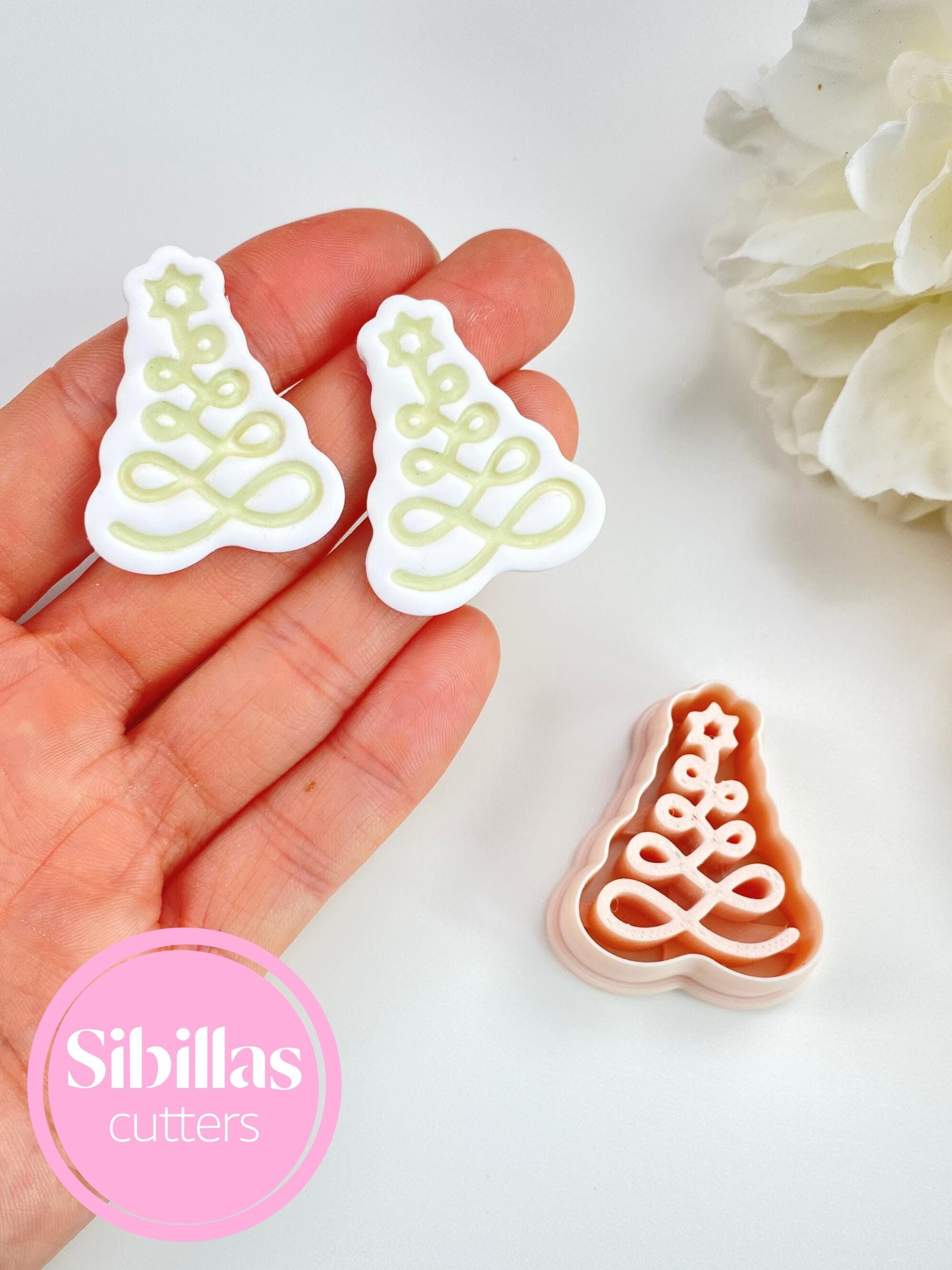 Swirl Christmas Tree Cutter: Polymer Clay Earring Tool