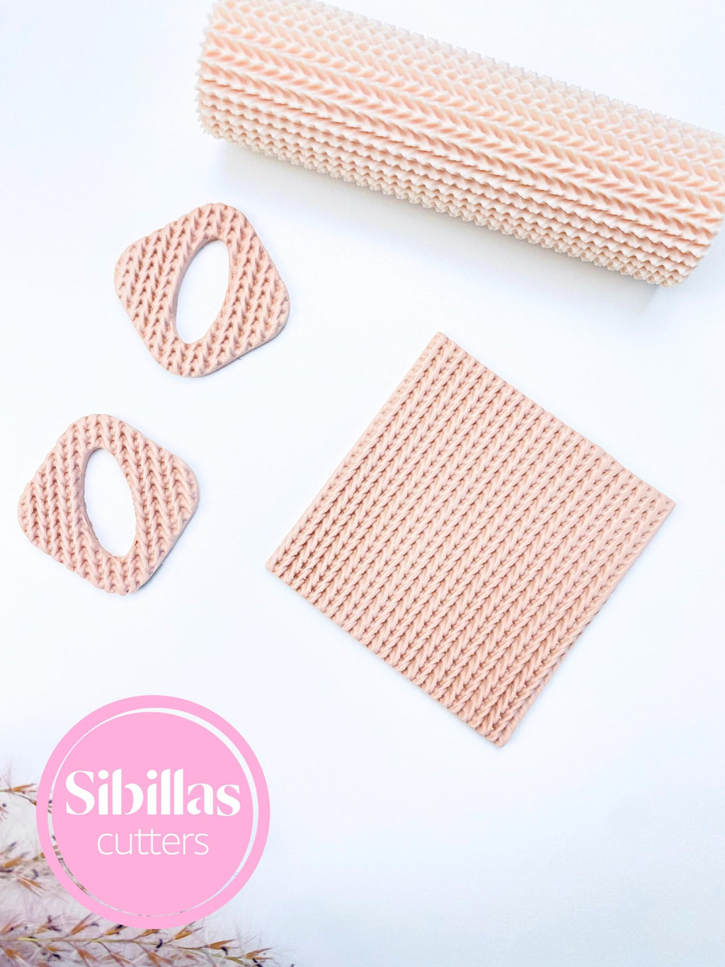 Knit fabric Texture Roller – Knitted Pattern Clay Embossing Tool for Crafting & DIY Projects