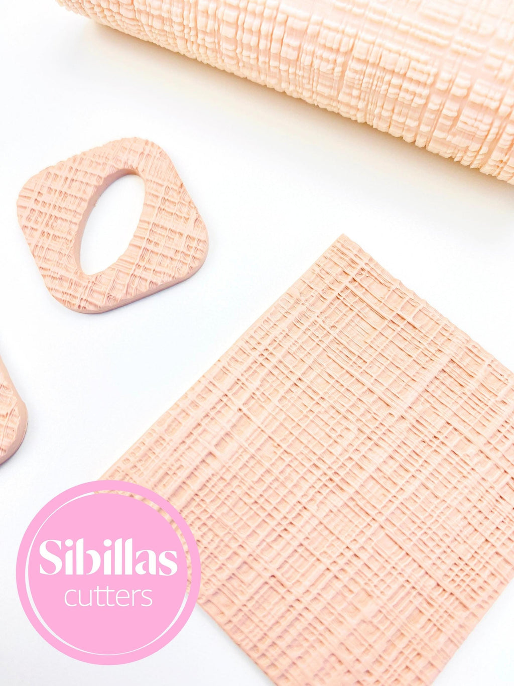 Gauze fabric Texture Roller – Lines Pattern Clay Embossing Tool for Crafting & DIY Projects