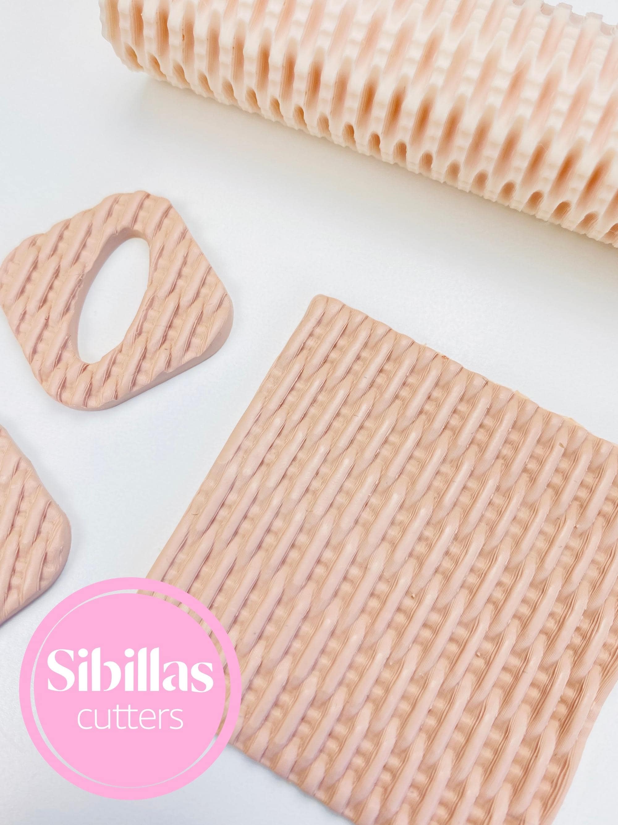Rattan texture roller: Basketweave polymer Clay Embossing Tool