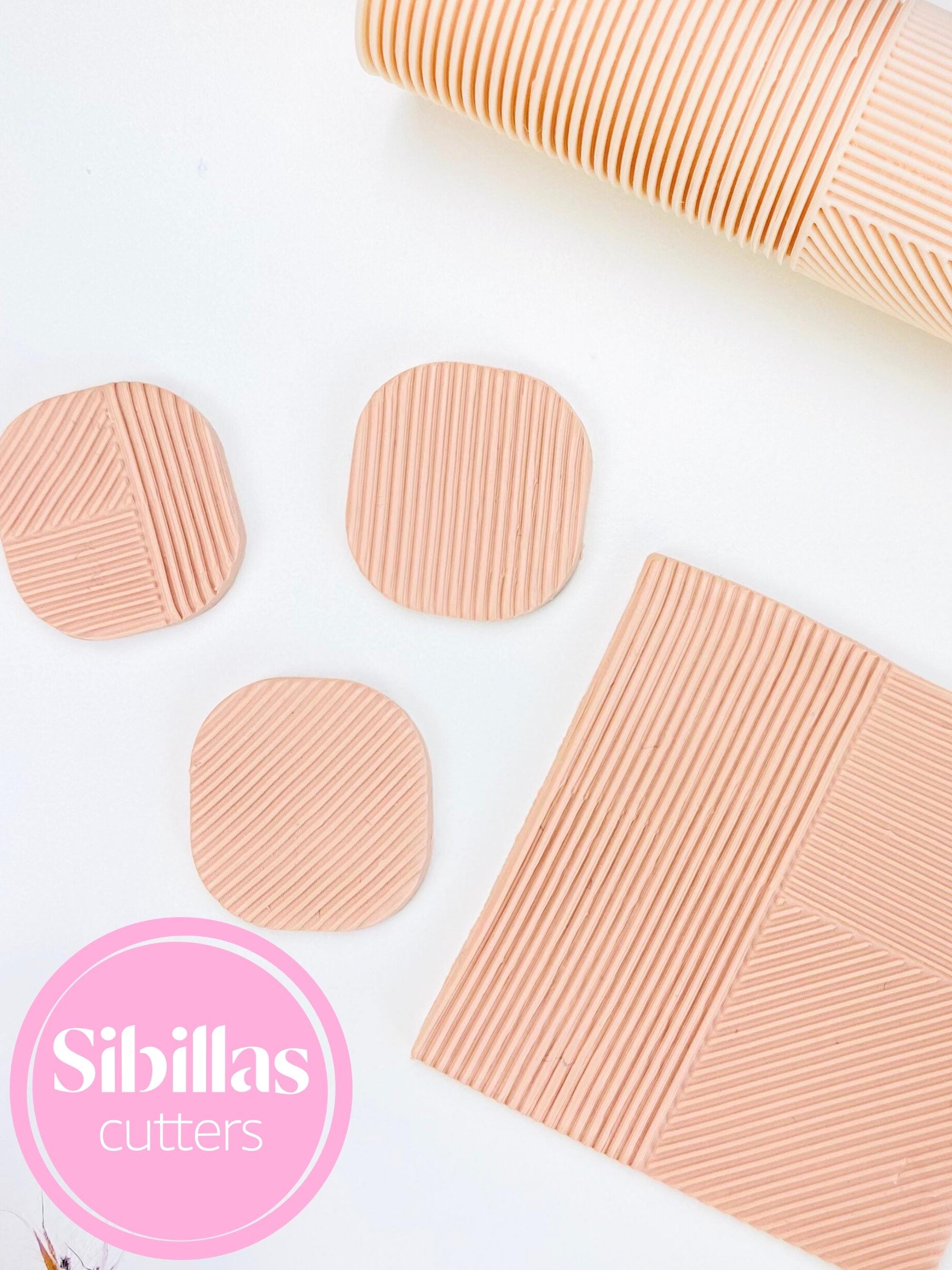 Geometric Texture Roller for Polymer Clay | Three Lines Pattern Embossing Roller | Minimal Clay Texture Tool for Pottery