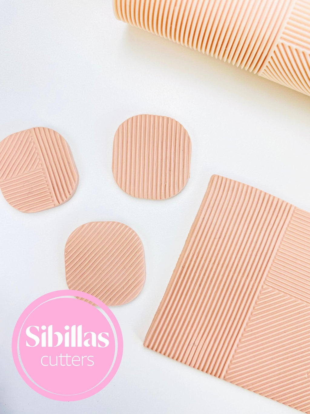 Geometric Texture Roller for Polymer Clay | Three Lines Pattern Embossing Roller | Minimal Clay Texture Tool for Pottery