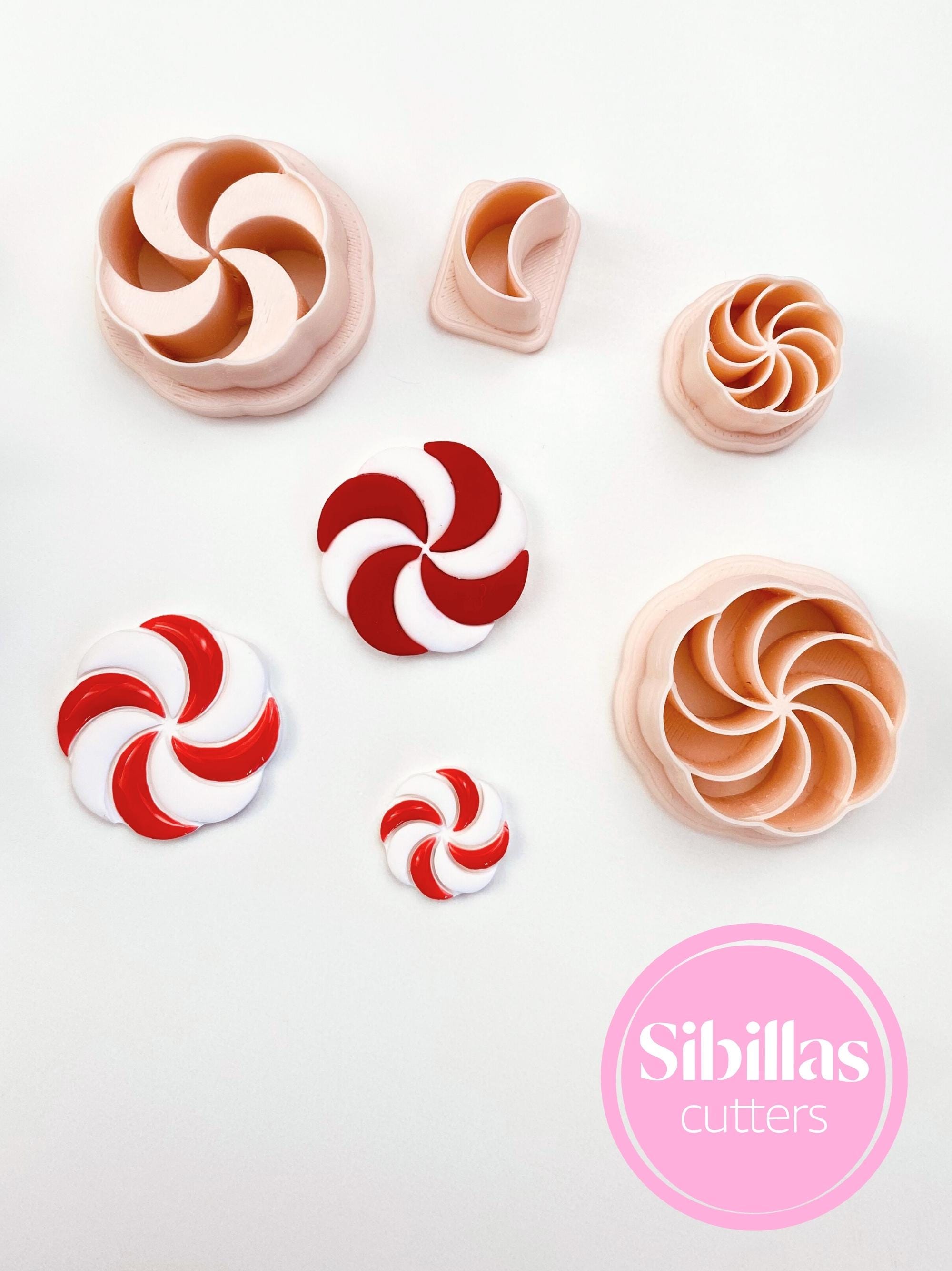 Christmas Candy Polymer Clay Cutter: Winter Holiday Stud Jewelry making tool