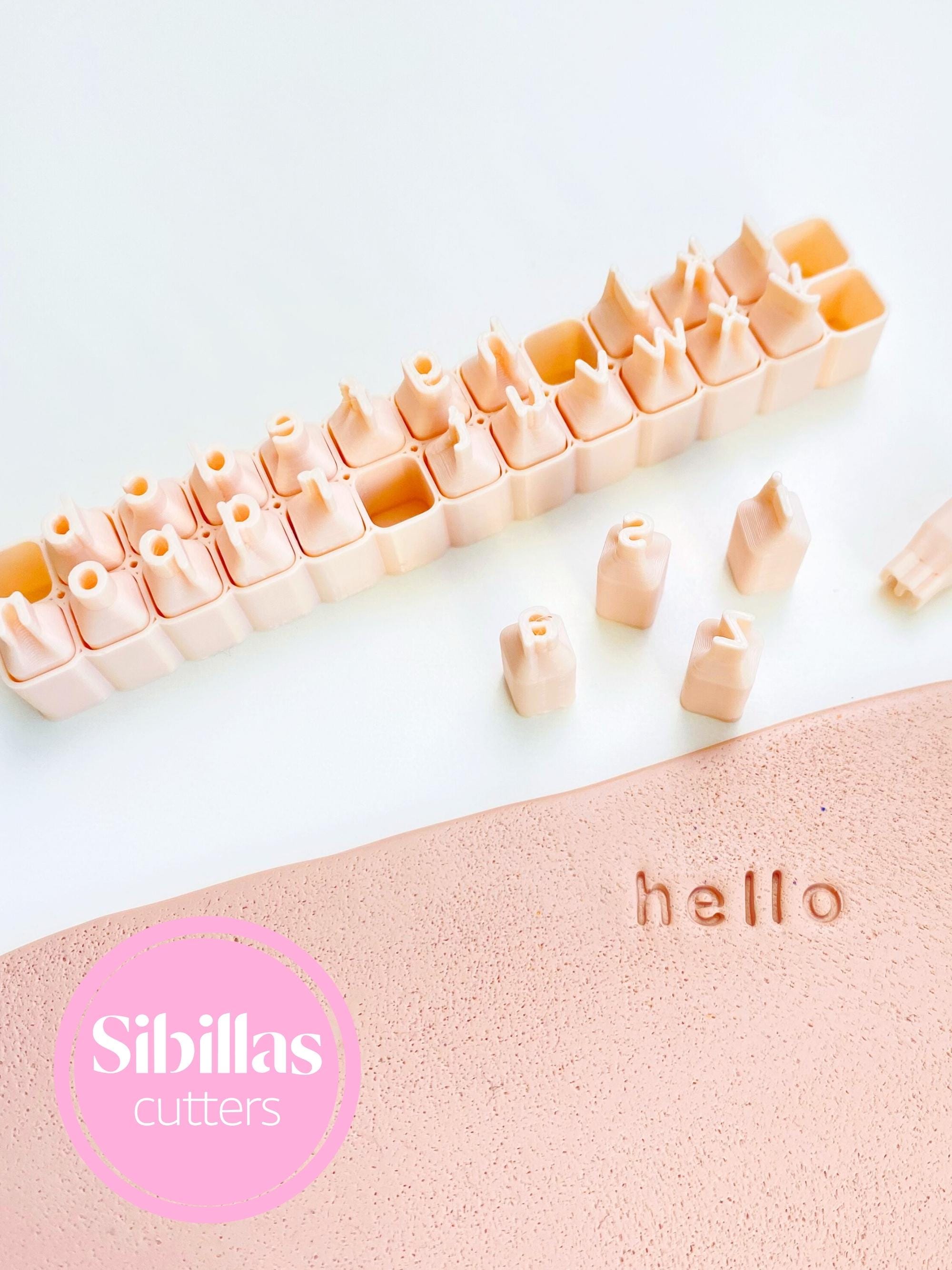 Lower case Letter Stamp Set for Clay – Alphabet Imprint Tool for Polymer Clay, Pottery, Ceramics, 6mm 7mm 8mm Font Stamps for Crafts