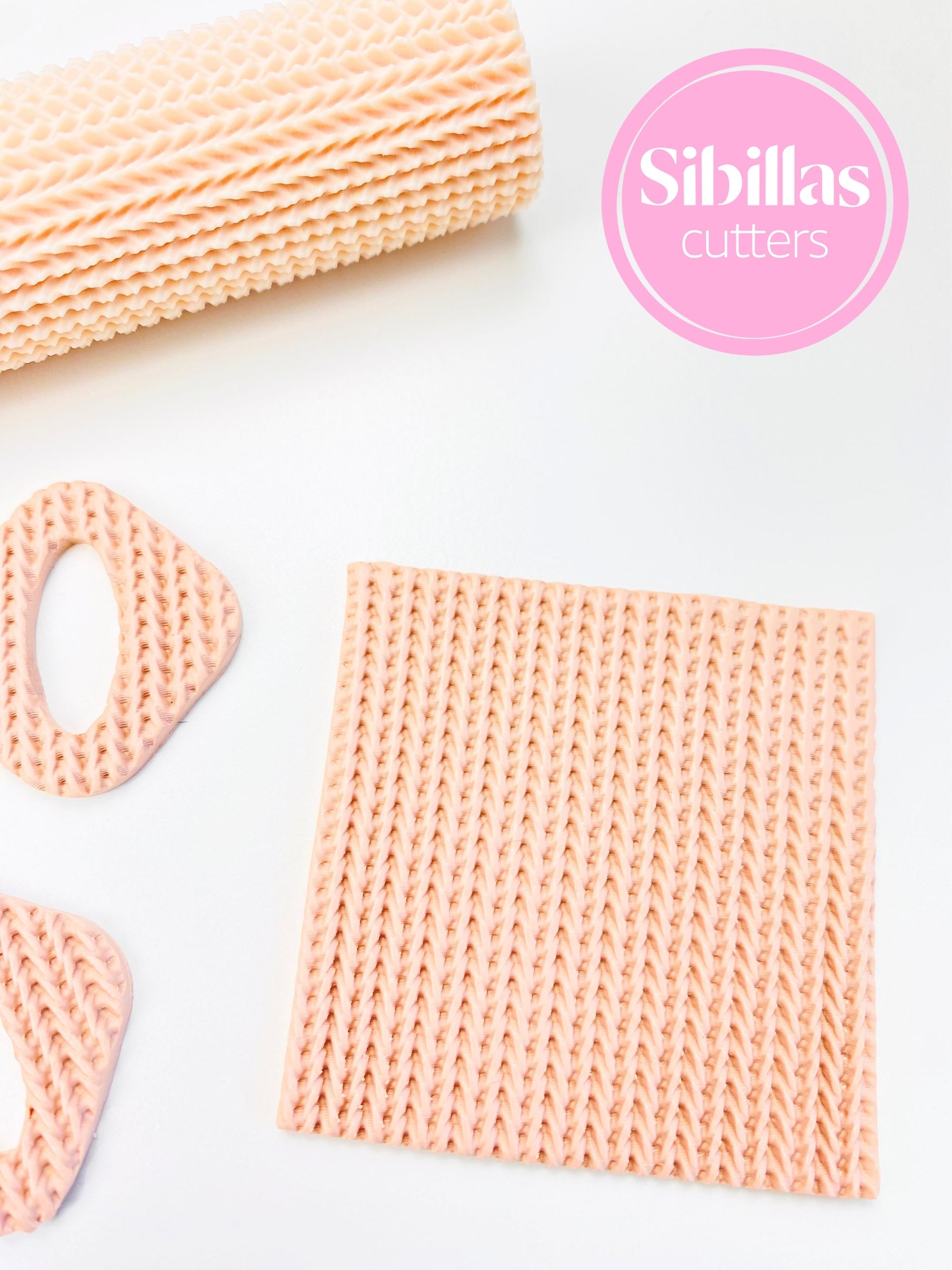 Knit fabric Texture Roller – Knitted Pattern Clay Embossing Tool for Crafting & DIY Projects