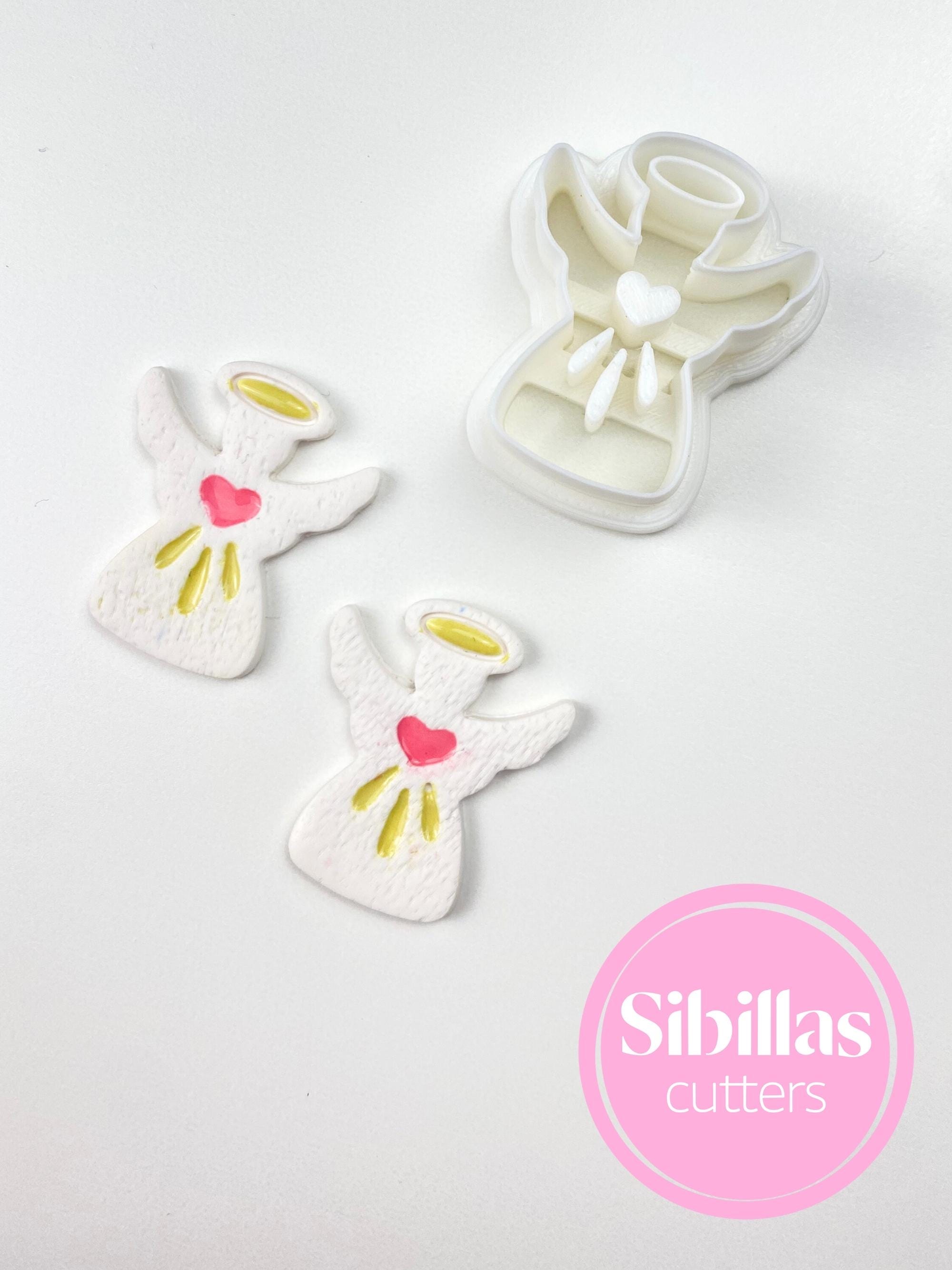 Angel Polymer Clay Cutter, Heart Polymer Clay Earring Tool, Cute Angel Wing Jewelry Mold, Valentine’s Day Cutter, Christmas Clay supply