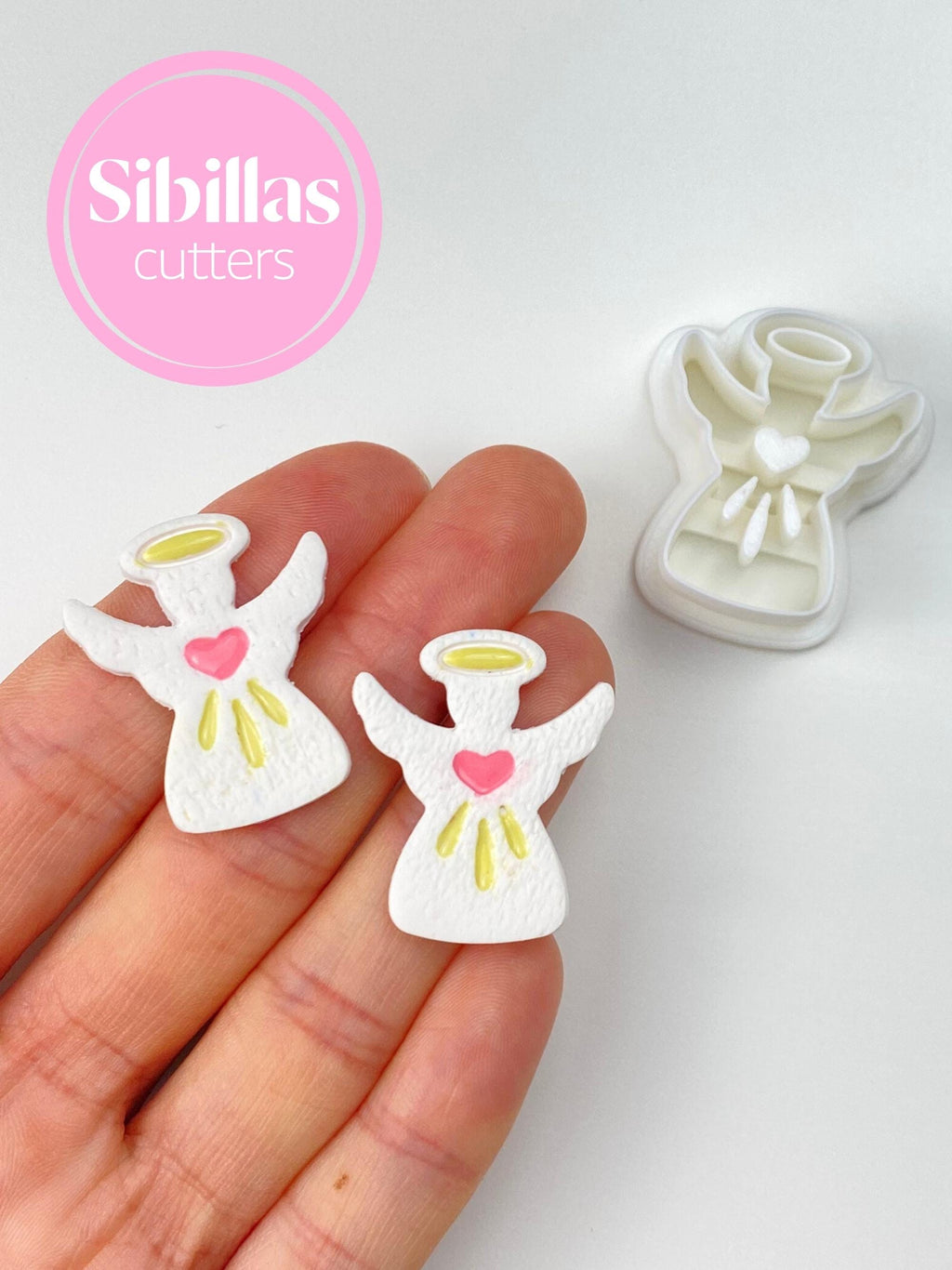 Angel Polymer Clay Cutter, Heart Polymer Clay Earring Tool, Cute Angel Wing Jewelry Mold, Valentine’s Day Cutter, Christmas Clay supply