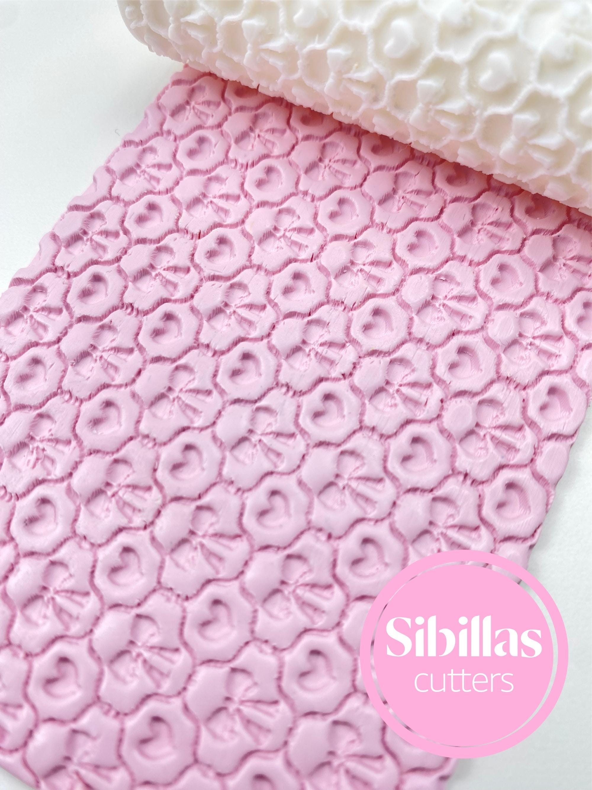 Valentine’s Day Polymer Clay Texture Roller | Hearts Bows Pottery Roller | Embossed Clay Roller for Ceramics & Pottery Tools