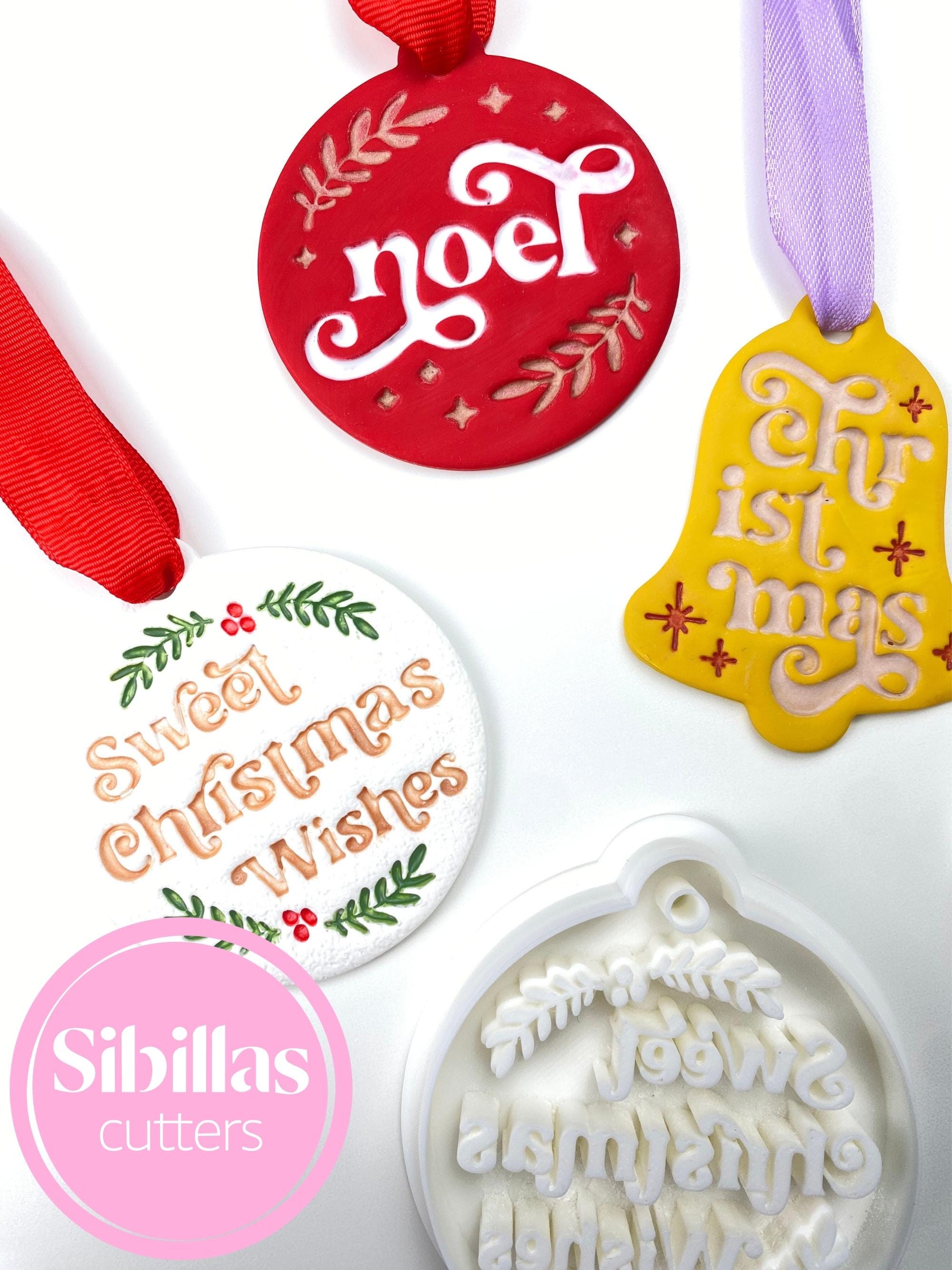 Christmas Ornament Clay Cutters | Bell Polymer Clay Cutters | Winter Ceramic Stamps | Holiday Pottery Tools for Clay and Ceramics