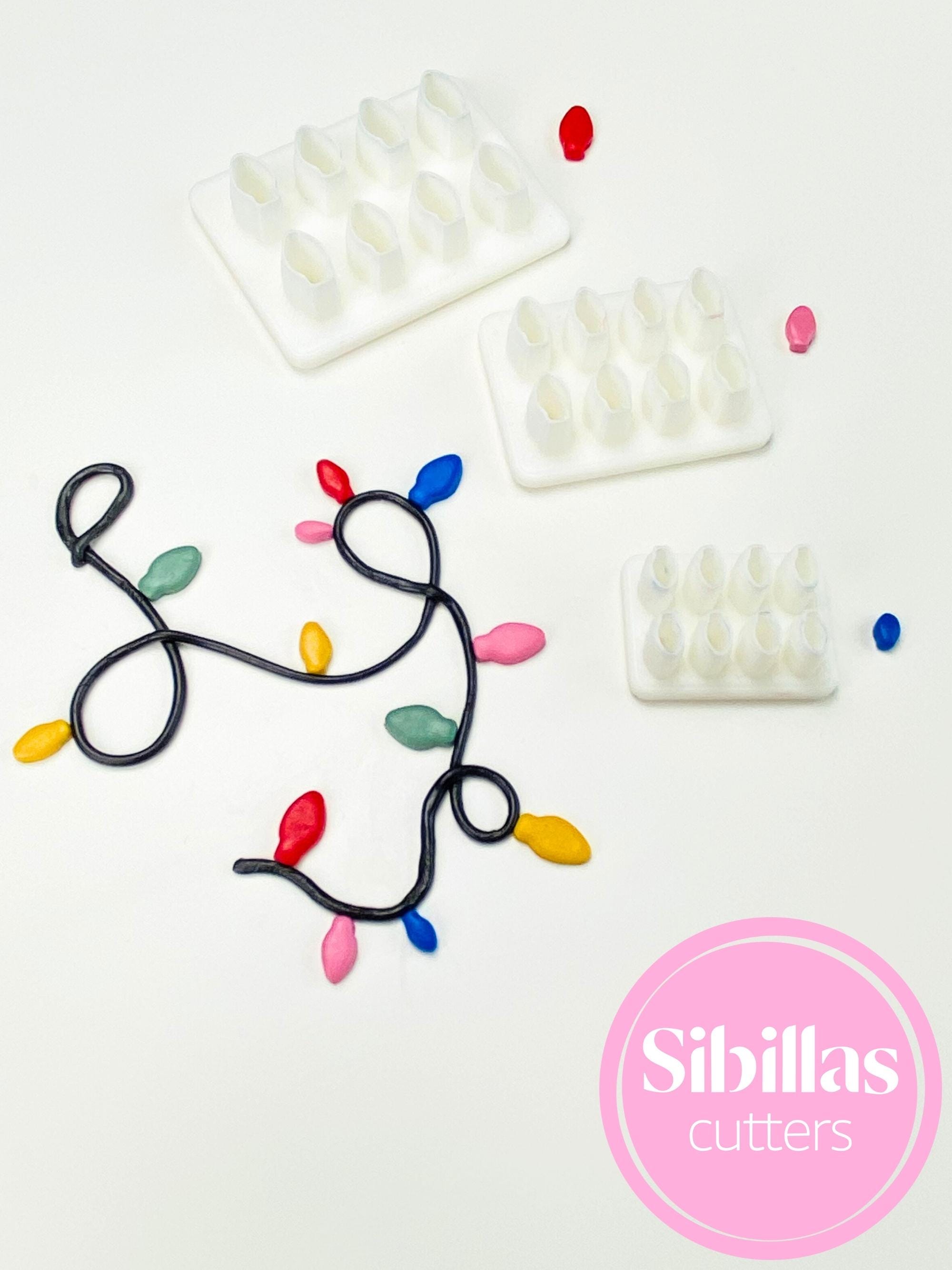 Christmas Lights Clay Cutters | Micro Cluster Lightbulb Polymer Clay Cutters | Mini Christmas Stud Earring Cutters | Holiday Clay Tools