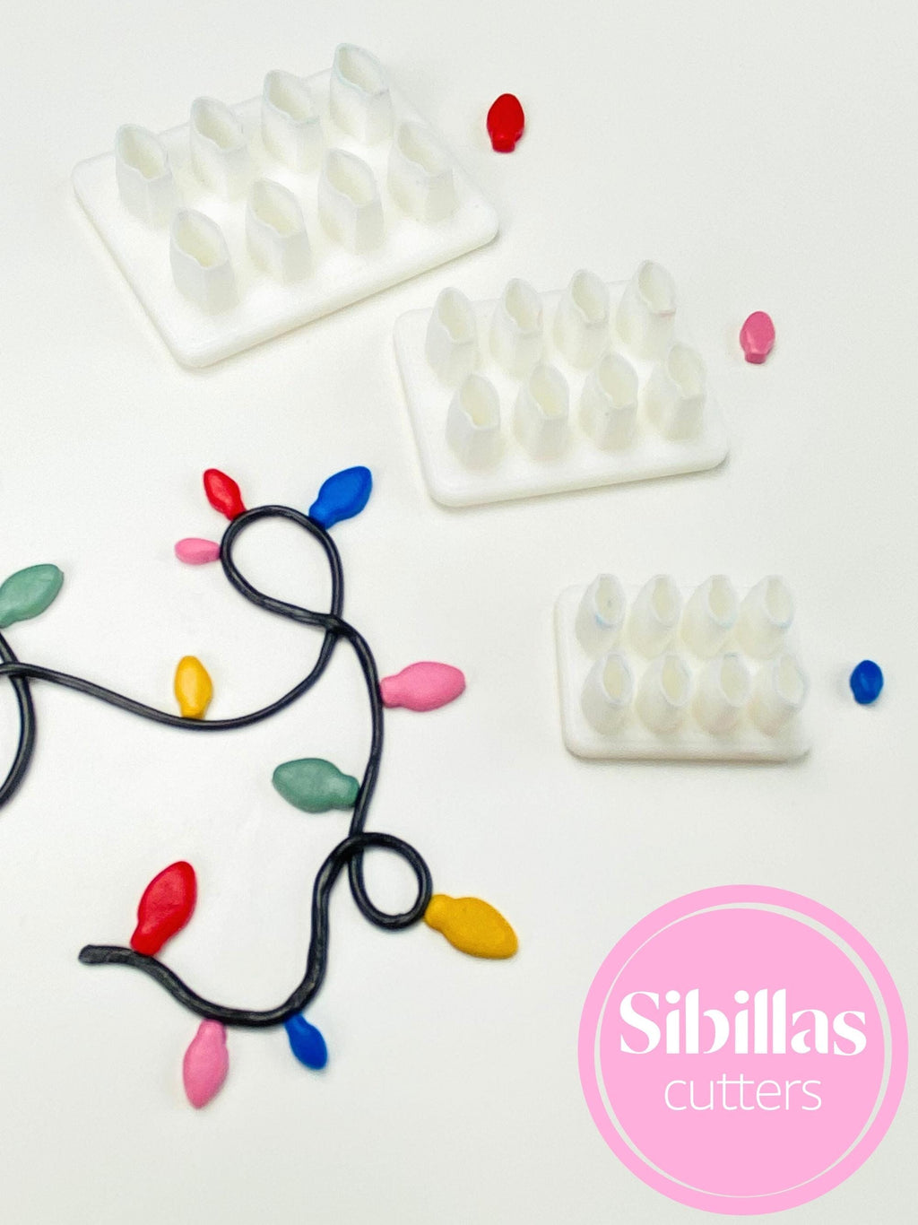 Christmas Lights Clay Cutters | Micro Cluster Lightbulb Polymer Clay Cutters | Mini Christmas Stud Earring Cutters | Holiday Clay Tools