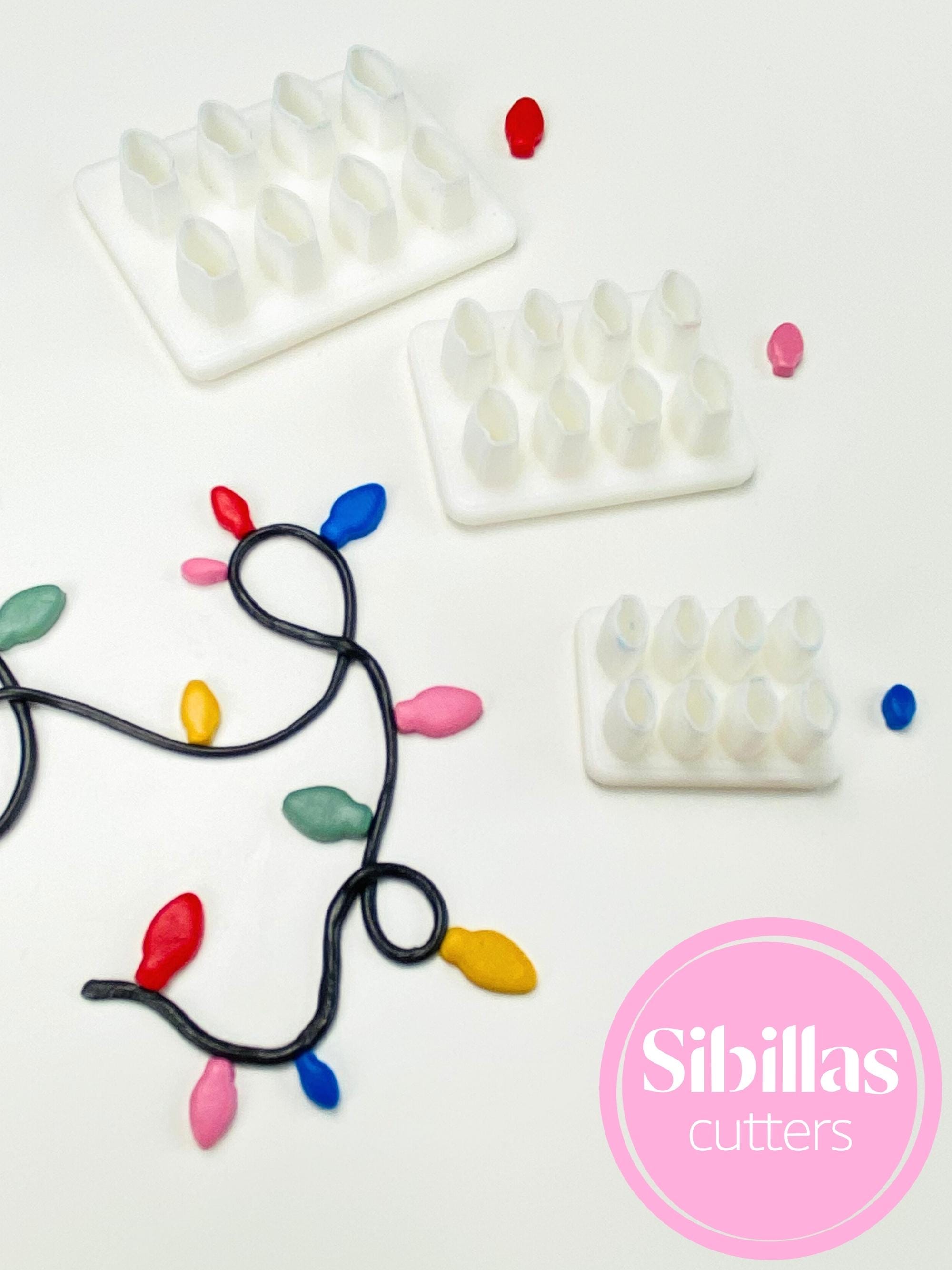 Christmas Lights Clay Cutters | Micro Cluster Lightbulb Polymer Clay Cutters | Mini Christmas Stud Earring Cutters | Holiday Clay Tools