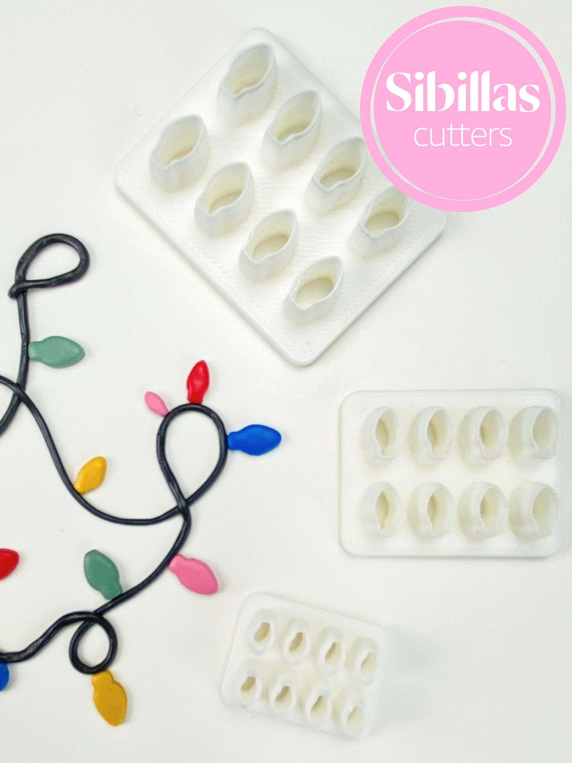Christmas Lights Clay Cutters | Micro Cluster Lightbulb Polymer Clay Cutters | Mini Christmas Stud Earring Cutters | Holiday Clay Tools