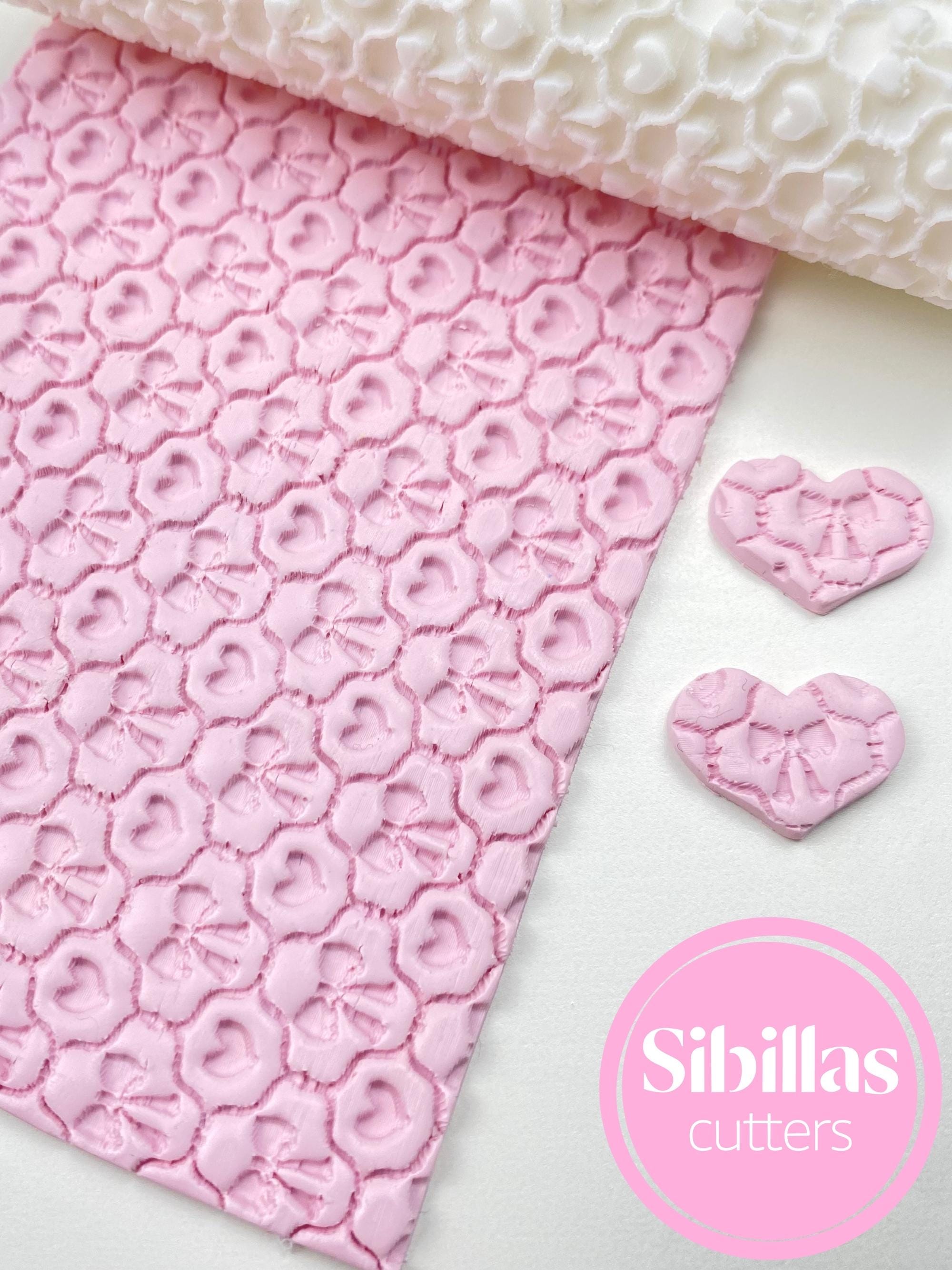 Valentine’s Day Polymer Clay Texture Roller | Hearts Bows Pottery Roller | Embossed Clay Roller for Ceramics & Pottery Tools