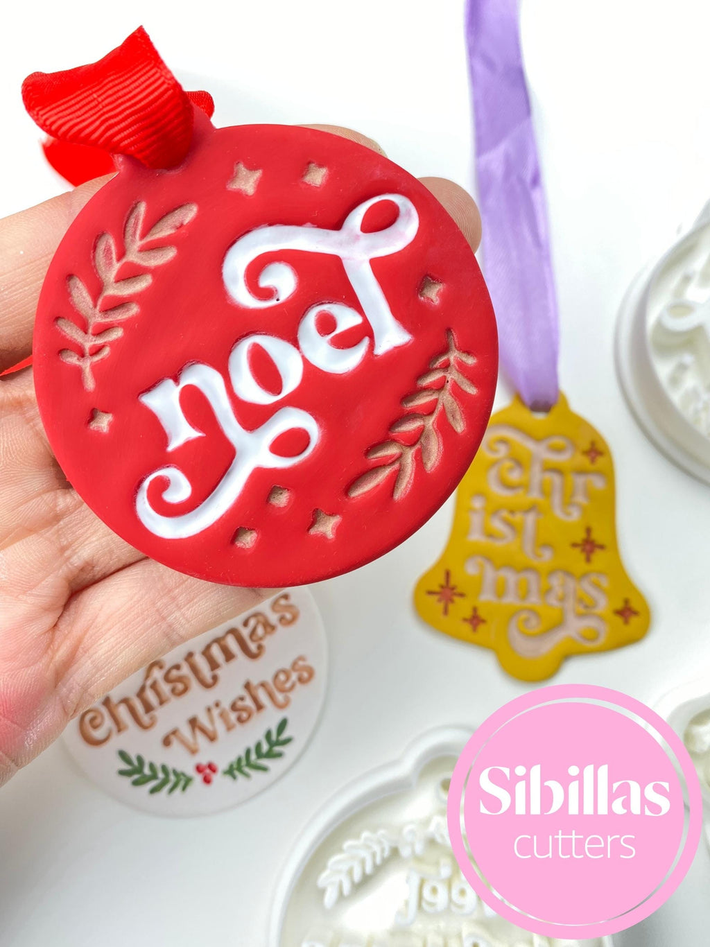 Christmas Ornament Clay Cutters | Bell Polymer Clay Cutters | Winter Ceramic Stamps | Holiday Pottery Tools for Clay and Ceramics