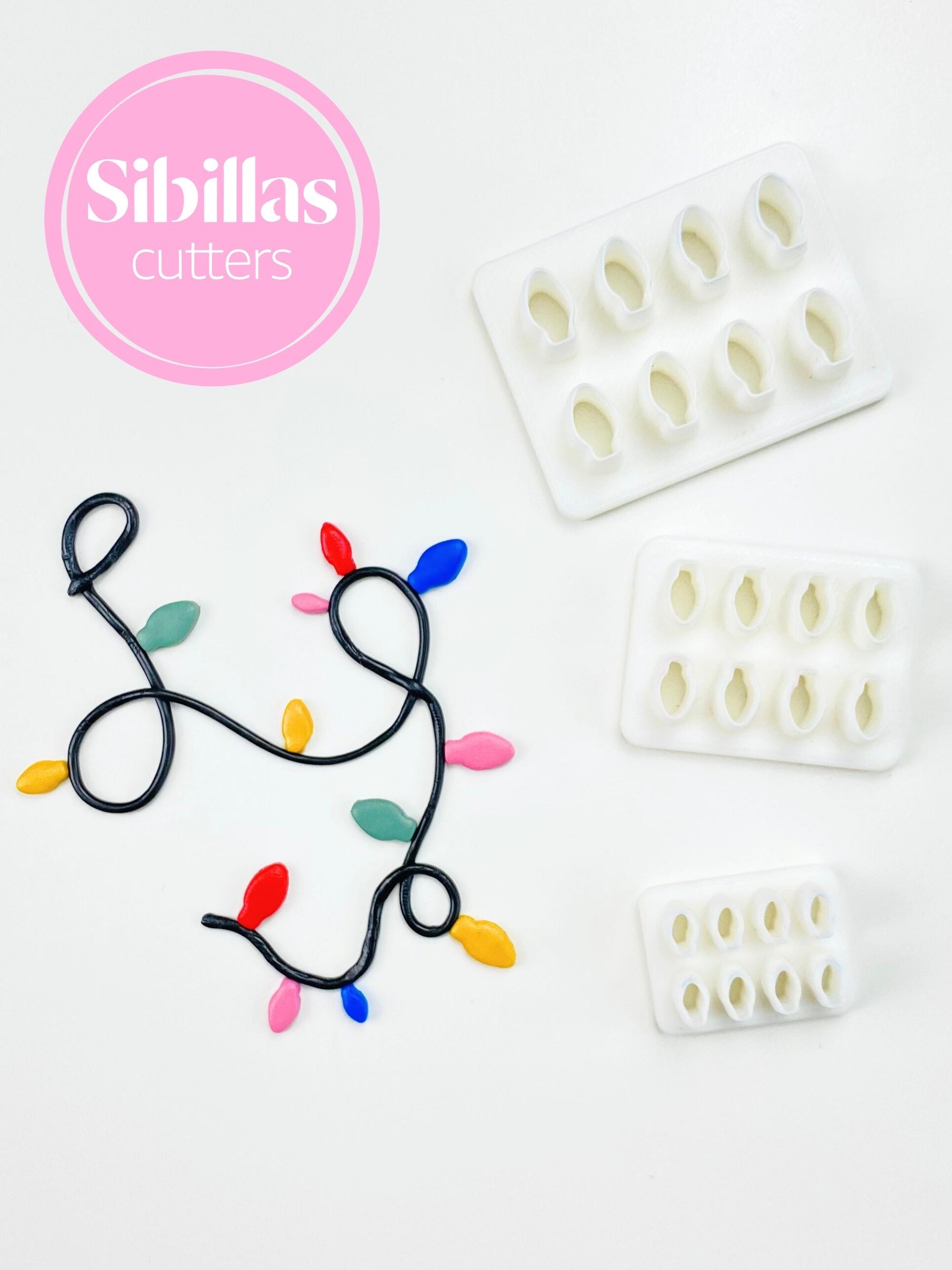 Christmas Lights Clay Cutters | Micro Cluster Lightbulb Polymer Clay Cutters | Mini Christmas Stud Earring Cutters | Holiday Clay Tools