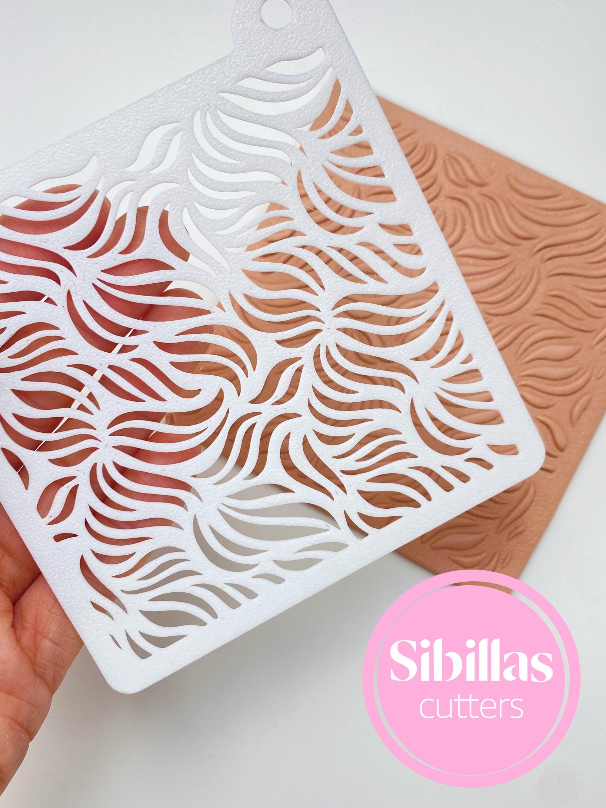 Leaf clay earring stencil: Leaves pottery and ceramic stamp