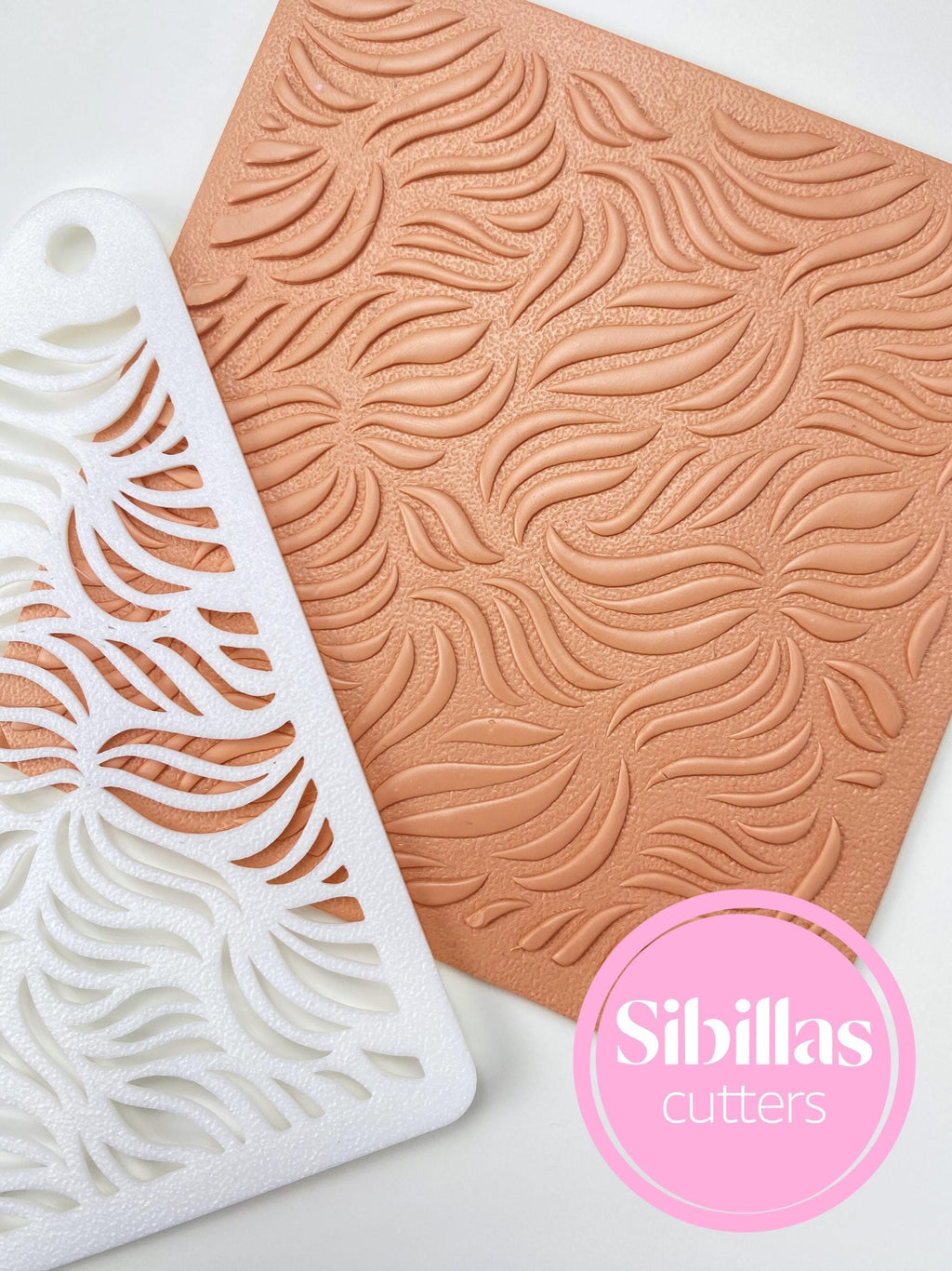 Leaf clay earring stencil: Leaves pottery and ceramic stamp