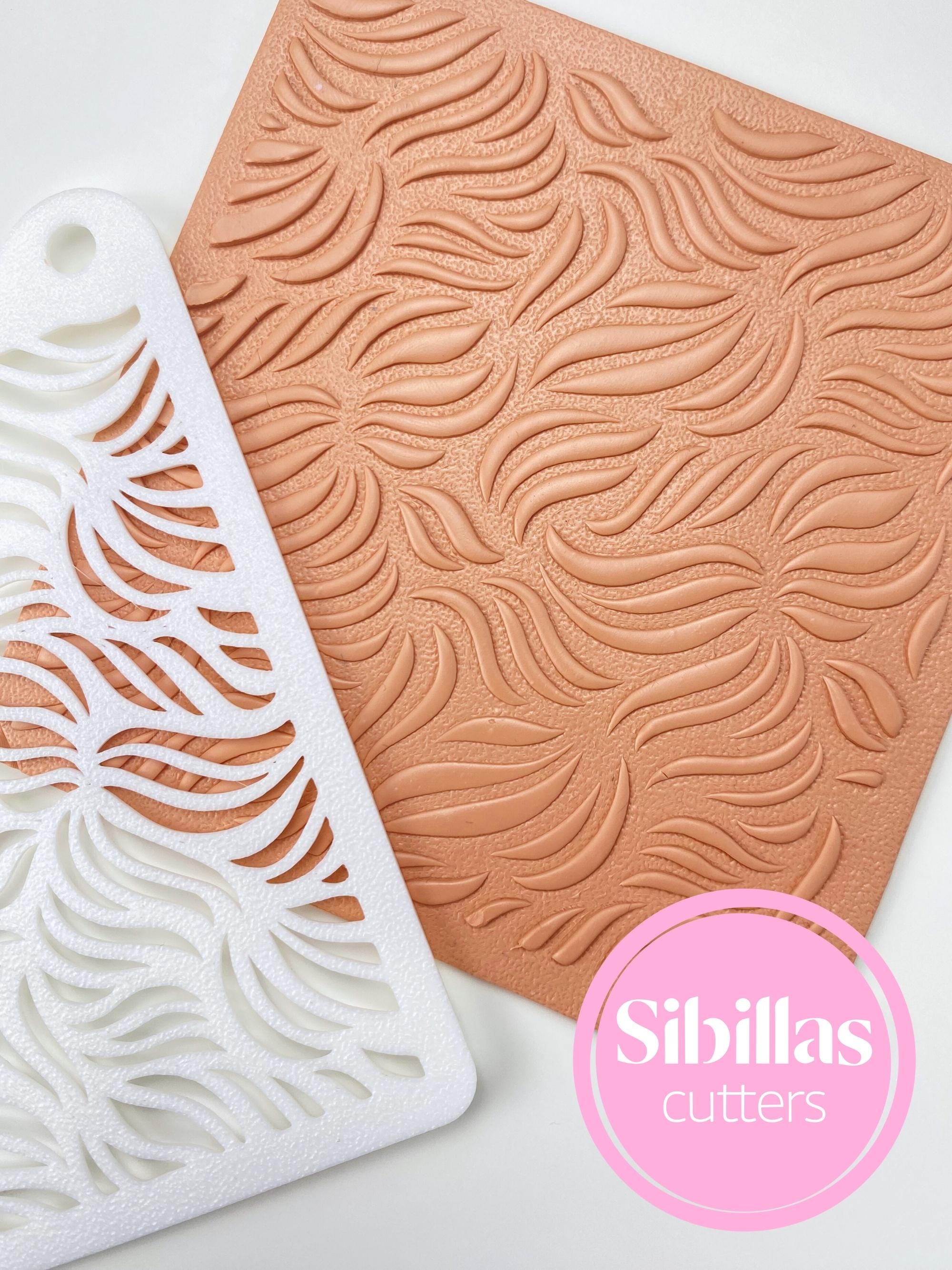 Leaf clay earring stencil: Leaves pottery and ceramic stamp