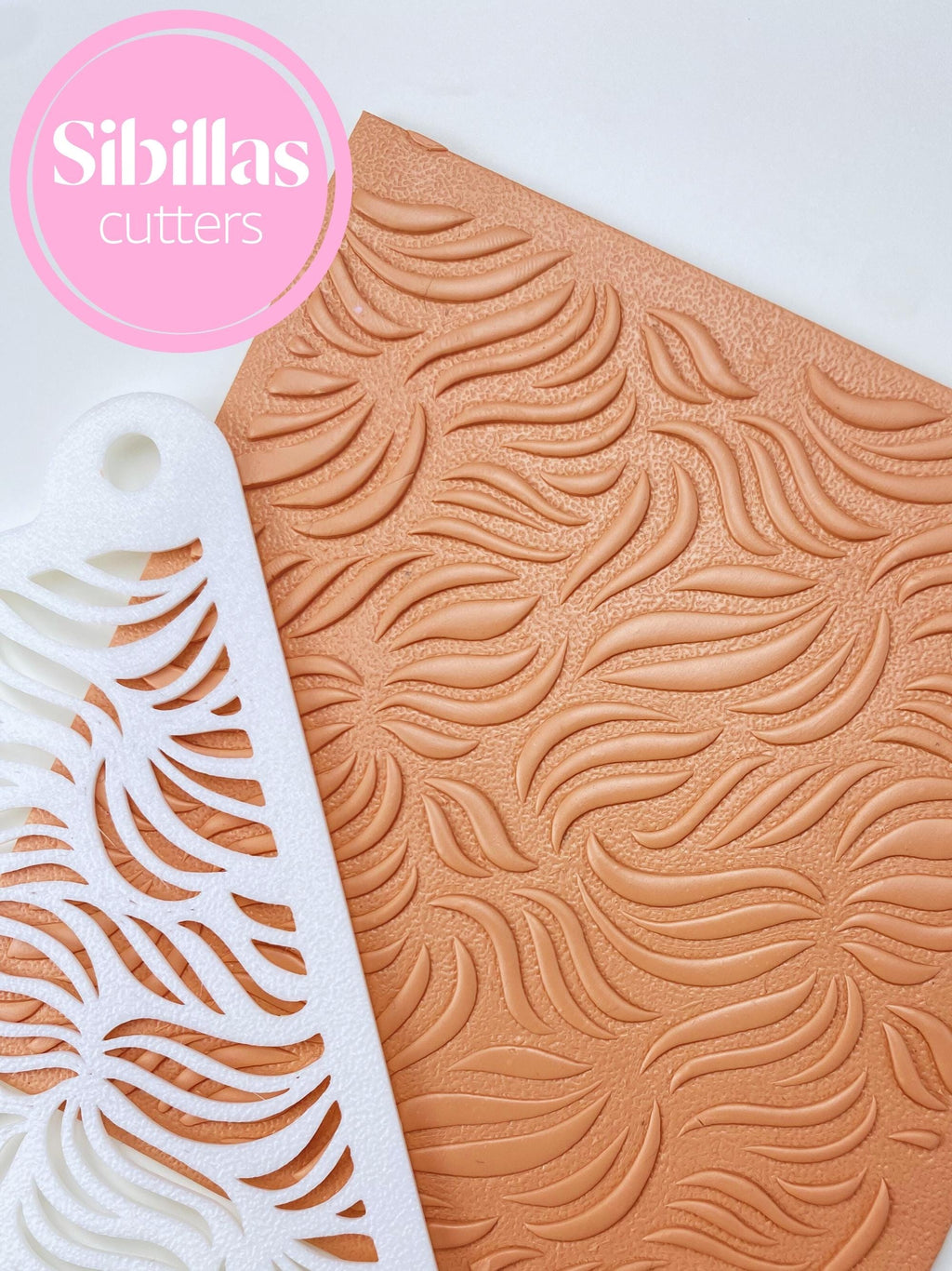 Leaf clay earring stencil: Leaves pottery and ceramic stamp