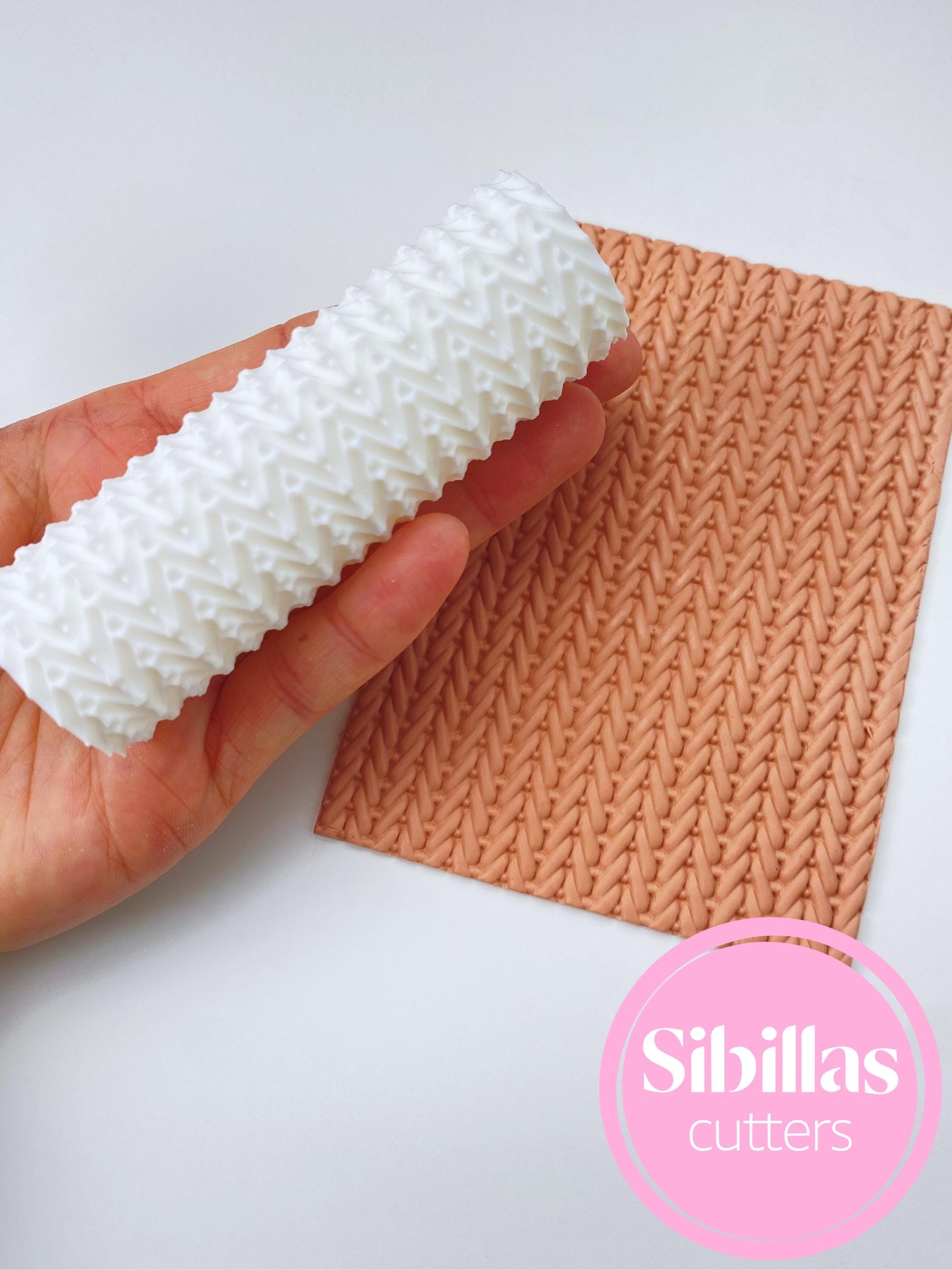 Knitted Clay Texture Roller, Sweater pottery stamps, Knit ceramic hands roller for poymer clay DIY crafts, Tissue rolling pin