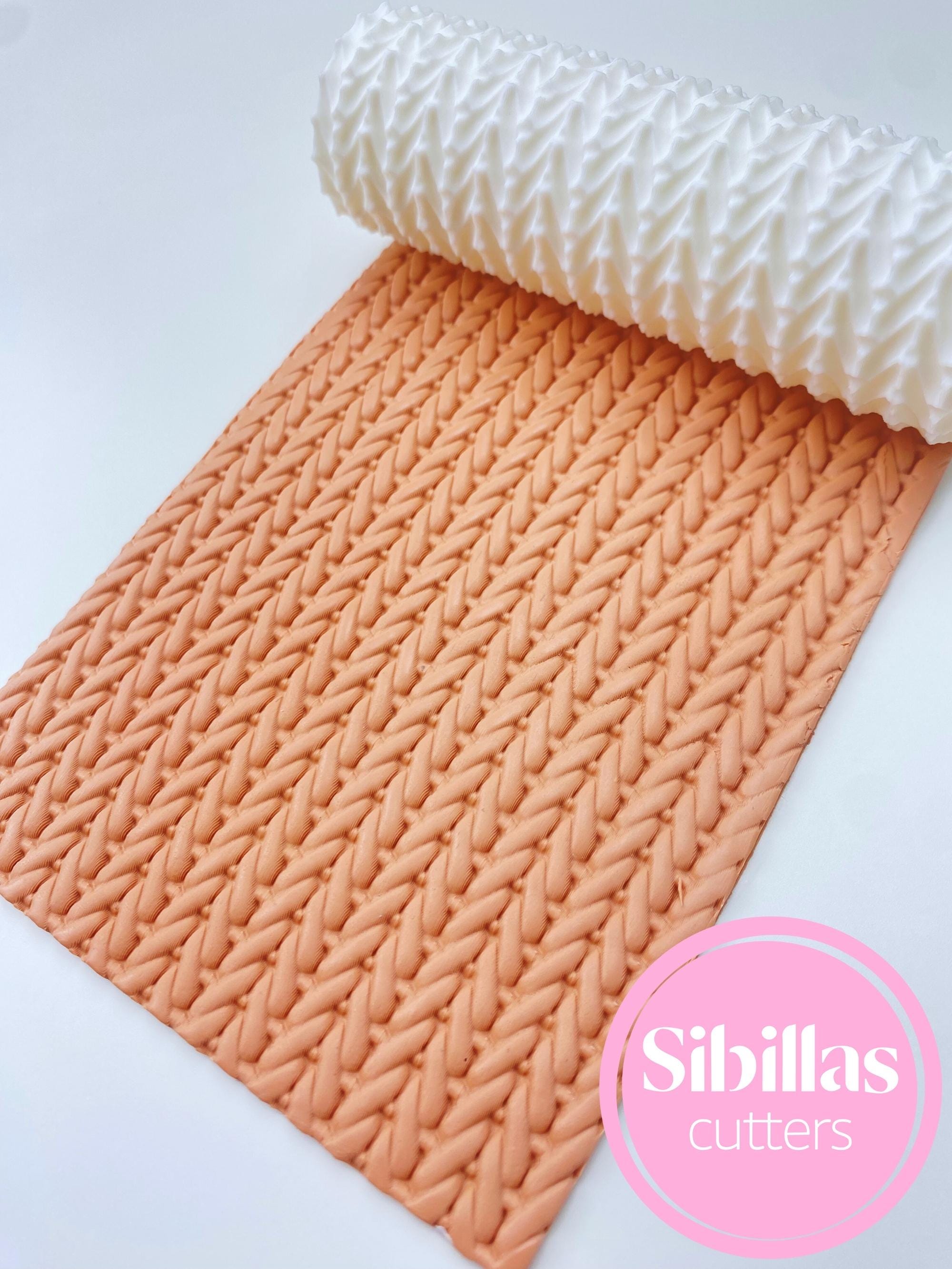 Knitted Clay Texture Roller, Sweater pottery stamps, Knit ceramic hands roller for poymer clay DIY crafts, Tissue rolling pin