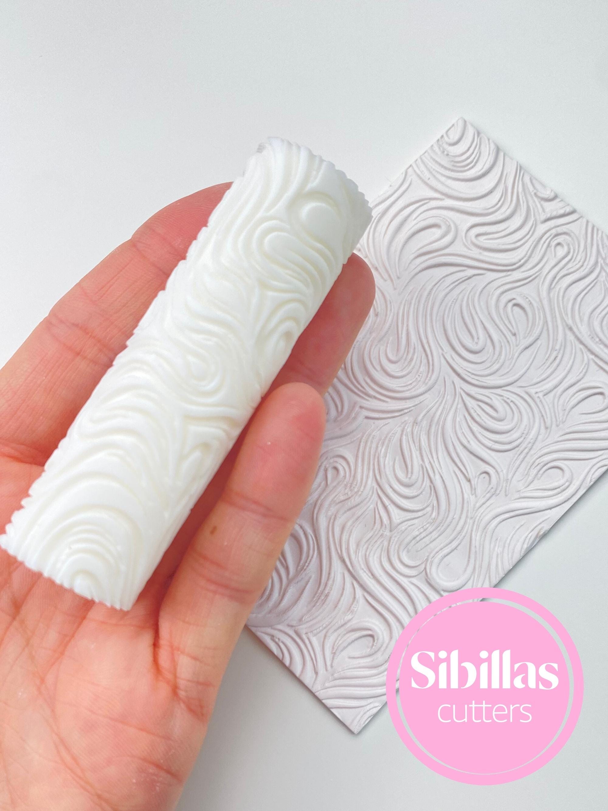 Textured rollers for clay, Waves pottery stamps, Vintage ceramic hands roller for poymer clay DIY crafts, Abstract lines earrings texture