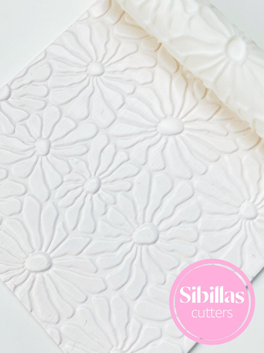 Floral Clay Texture Roller: Groovy Boho Embossed Stamp