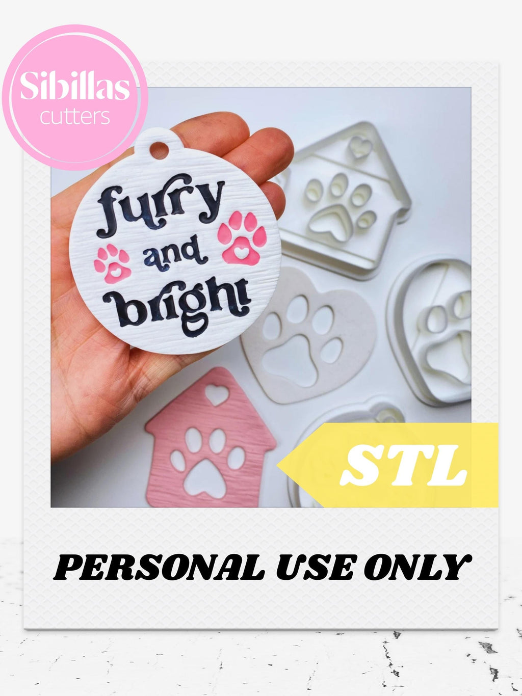Cat lover cutter STL pack, Dog paw ornament cutter STL files, Winter cutter bundle