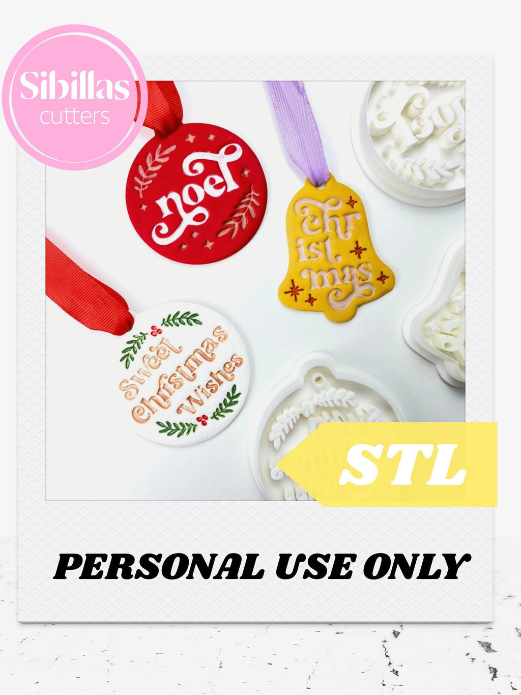 Bauble clay cutter STL pack, Ornament clay stamp STL files, Winter cutter bundle