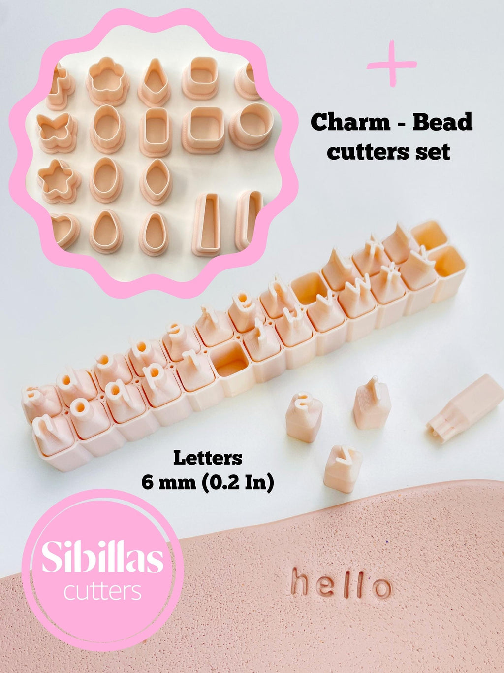 Polymer clay alphabet stamps - 6mm, Ceramic stamp initial, Lower case Letter Stamp Set for Clay - Pottery, Ceramics