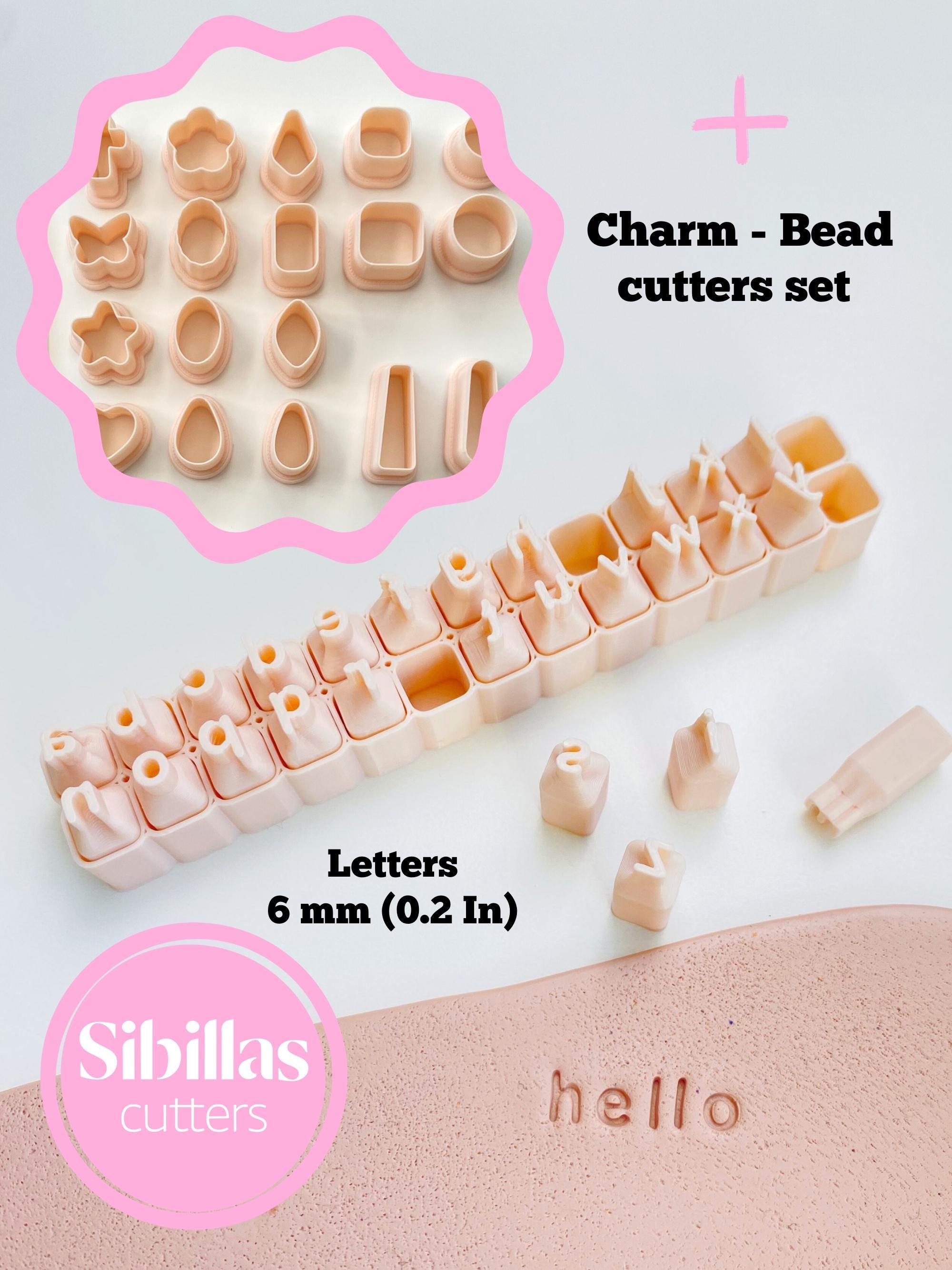 Polymer clay alphabet stamps - 6mm, Ceramic stamp initial, Lower case Letter Stamp Set for Clay - Pottery, Ceramics