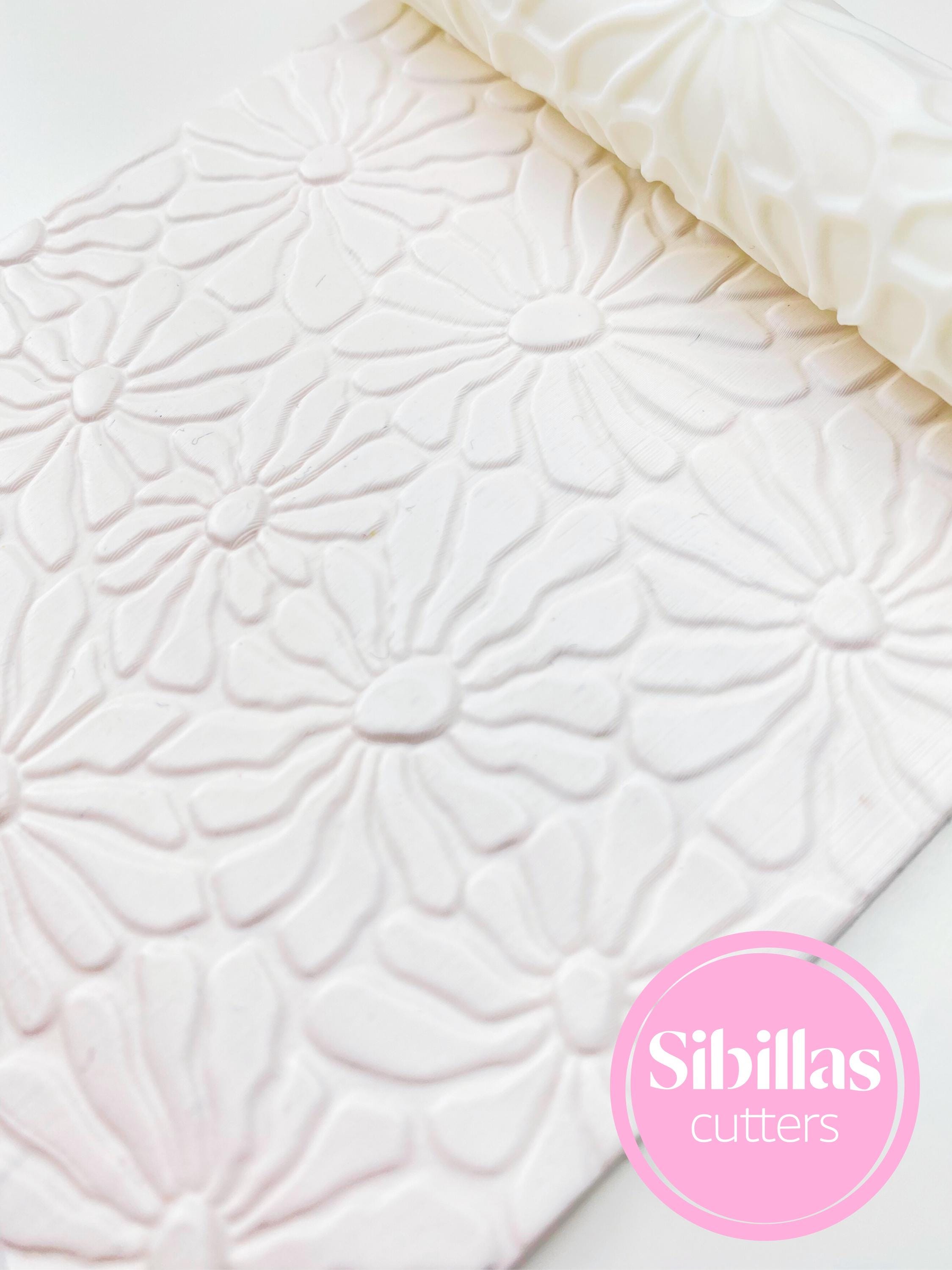 Floral Clay Texture Roller: Groovy Boho Embossed Stamp