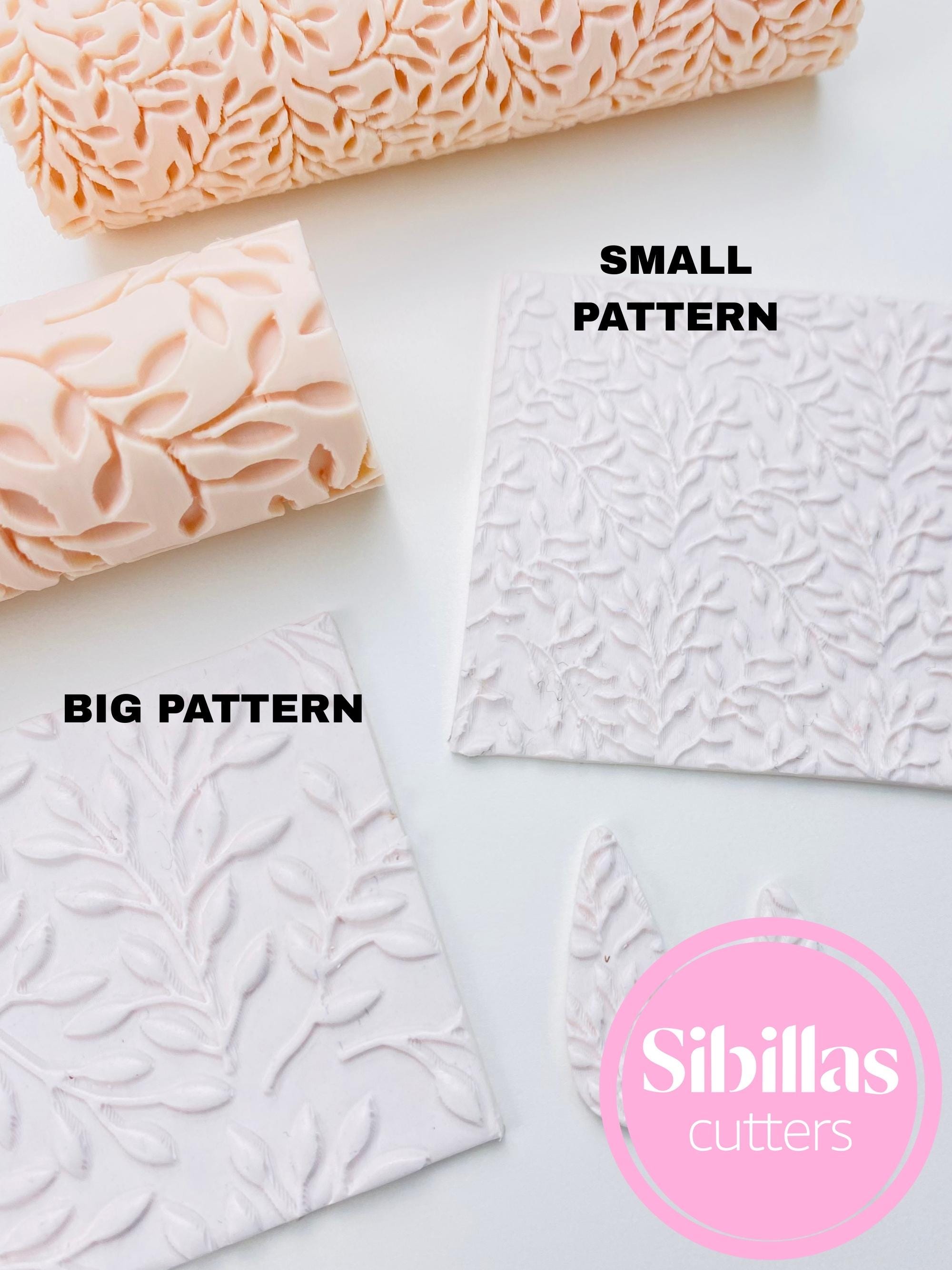 Olive Leaves Polymer Clay Texture Roller – Olive Branch Pattern Clay Embossing Tool for Crafting & DIY Projects