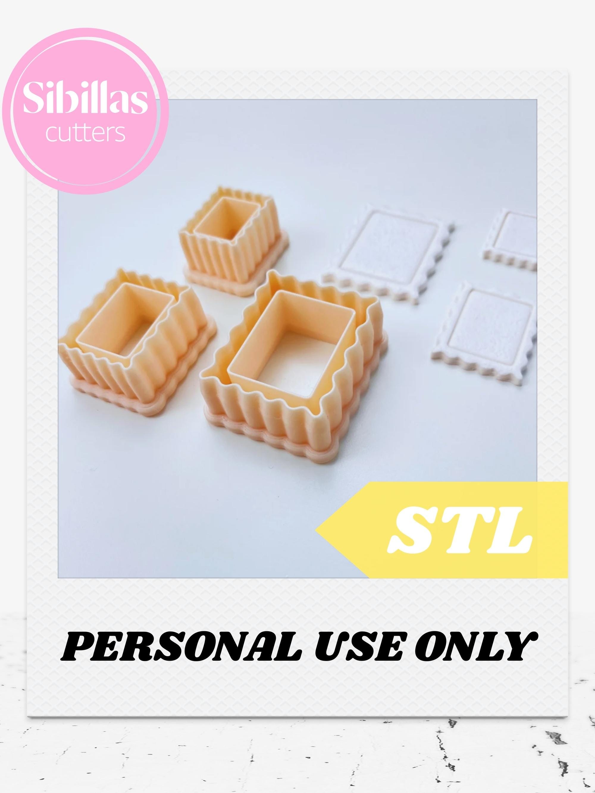 Postage stamp cutter STL file: Valentine's Day polymer clay earrings tool with tapered edges