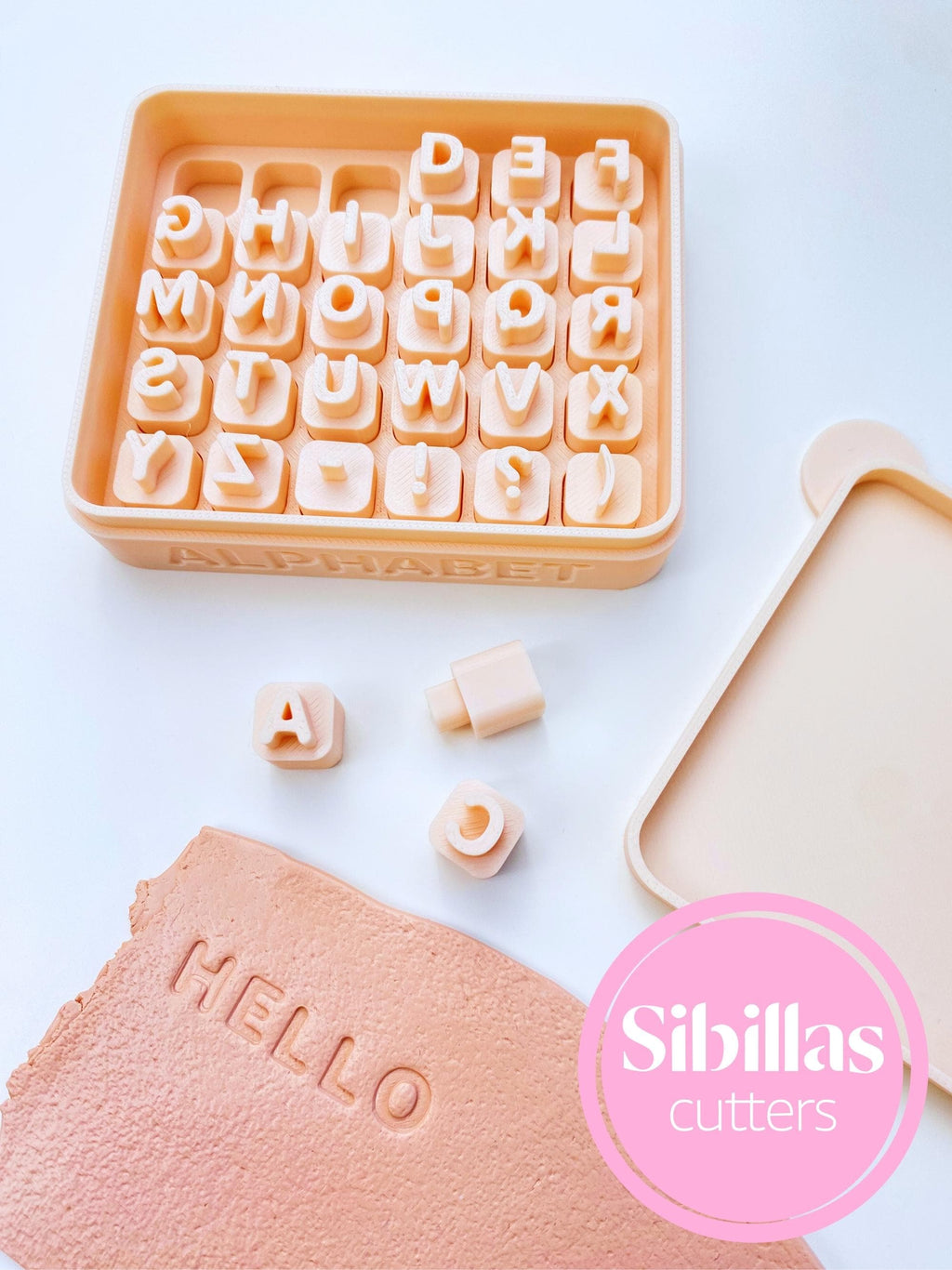 Polymer clay stamp letters: Uppercase stamp set 8mm-12mm