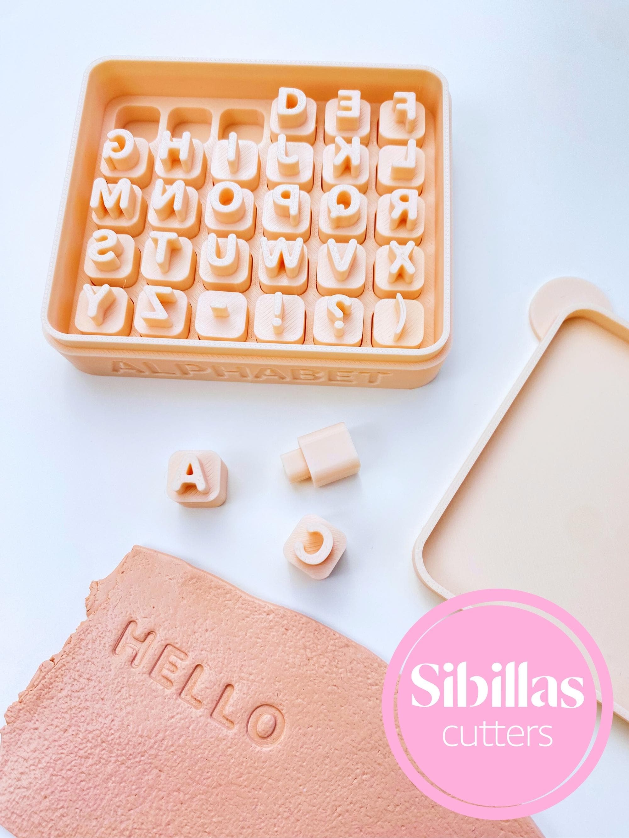 Polymer clay stamp letters: Uppercase stamp set 8mm-12mm