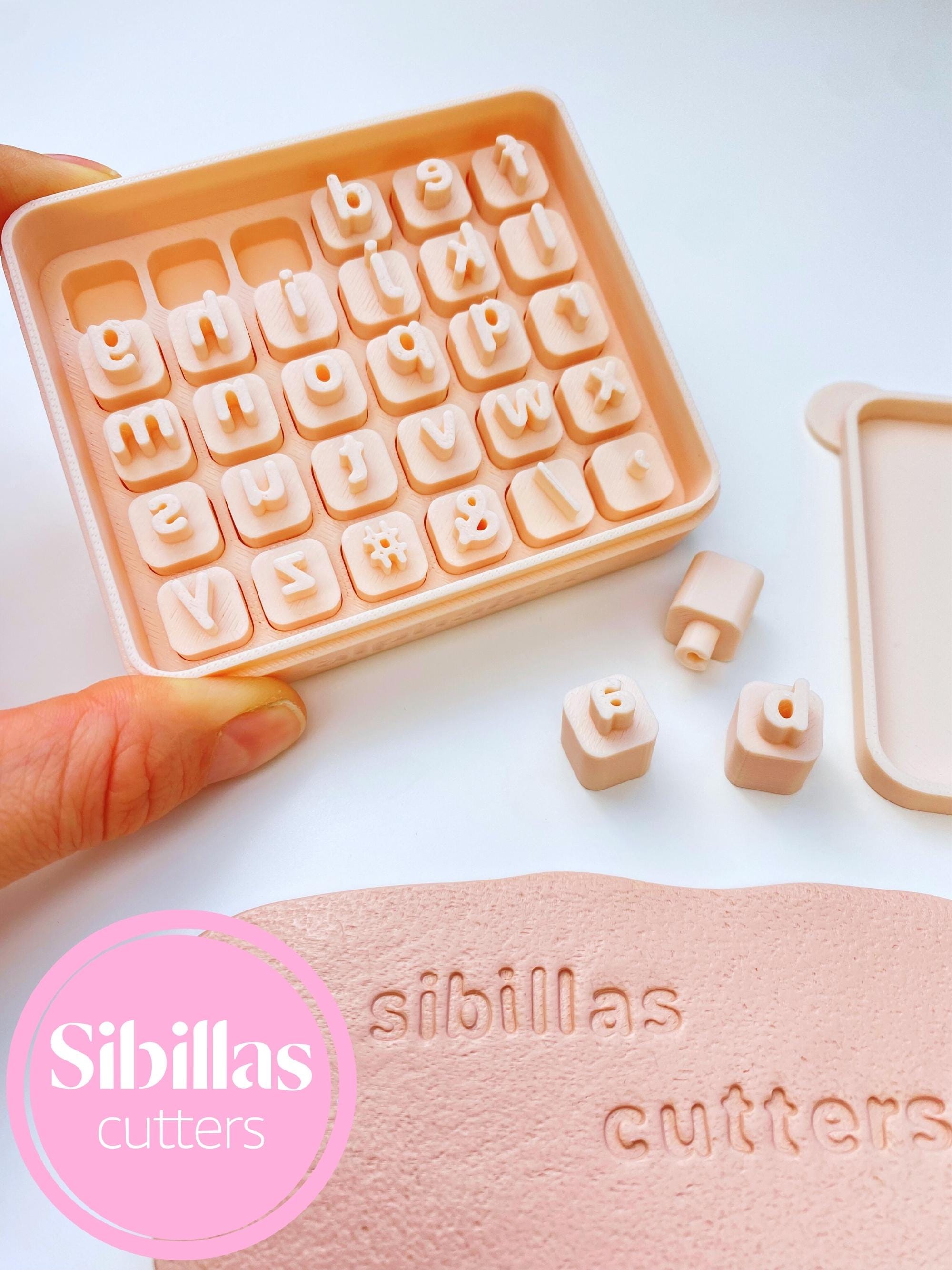 Lower case Letter Stamp Set: Polymer clay stamp letters 8mm-12mm