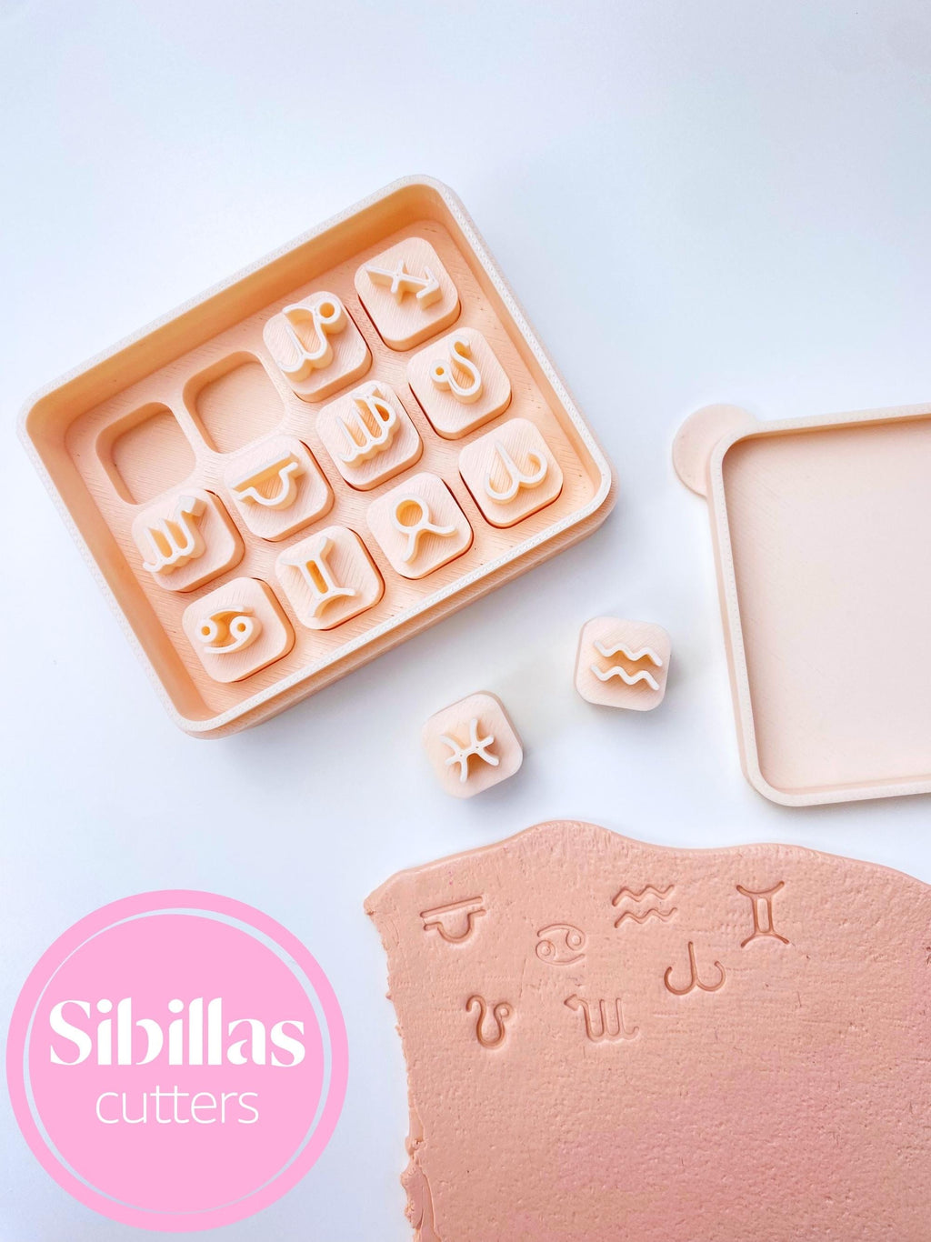 Zodiac Clay Stamps Set: Horoscope clay stamp 10mm-16mm