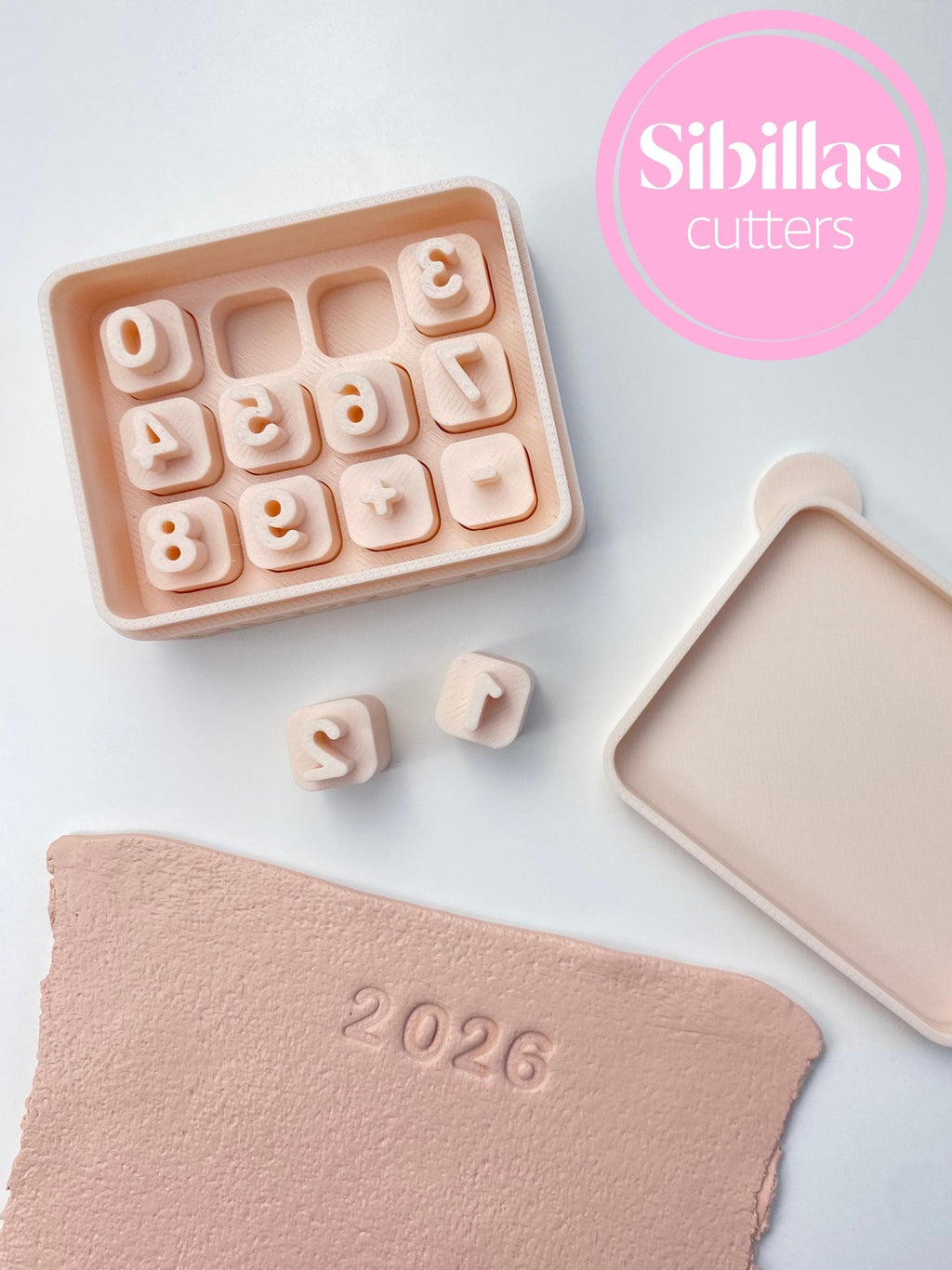 Number clay stamp set: Clay working tools 8-12mm