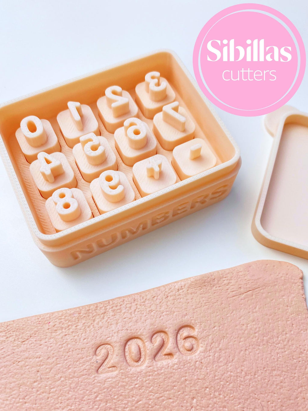 Number clay stamp set: Clay working tools 8-12mm