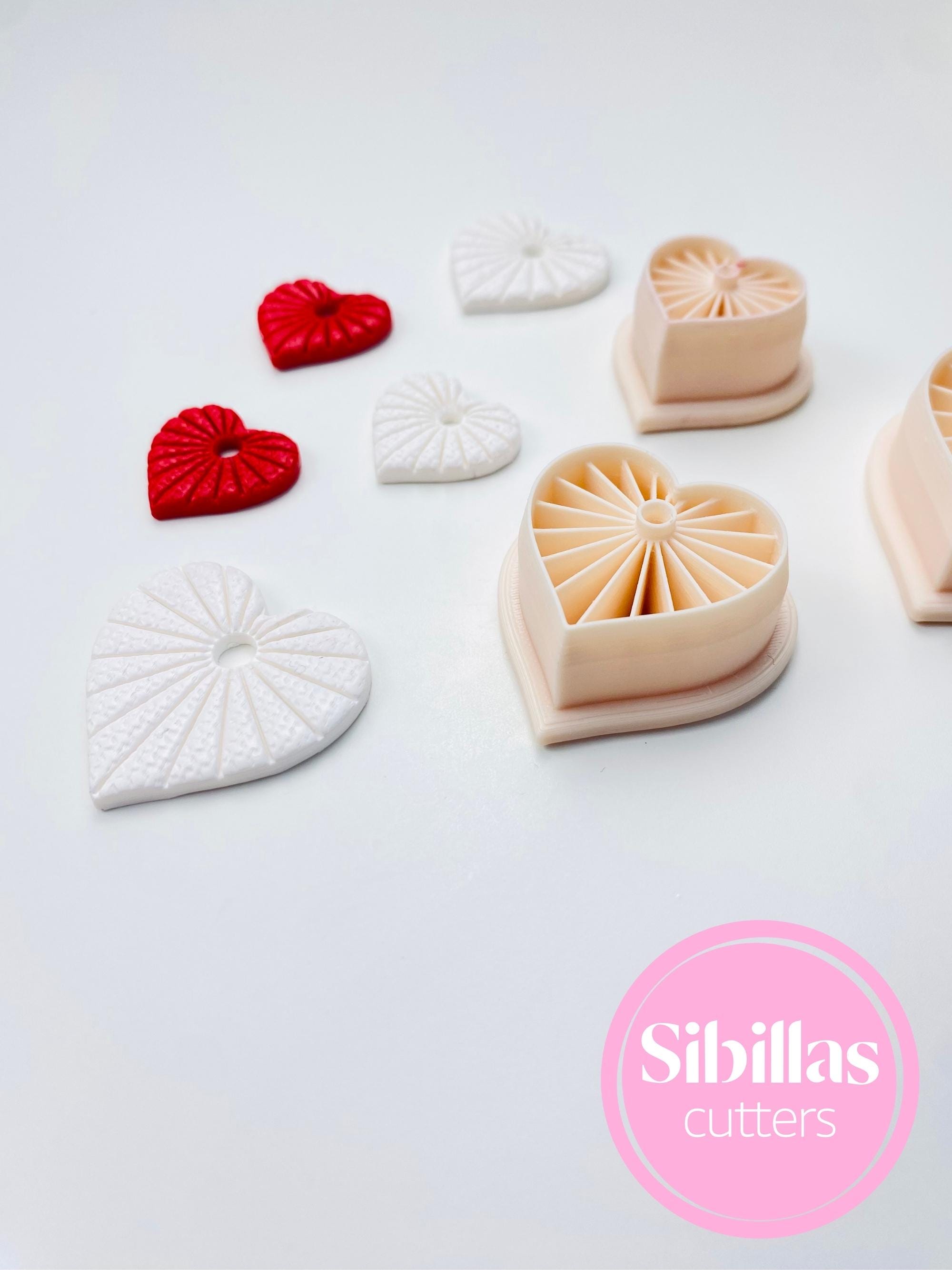 Heart hoop clay cutter Set: Valentine's day clay cutters with sharp tapered edges