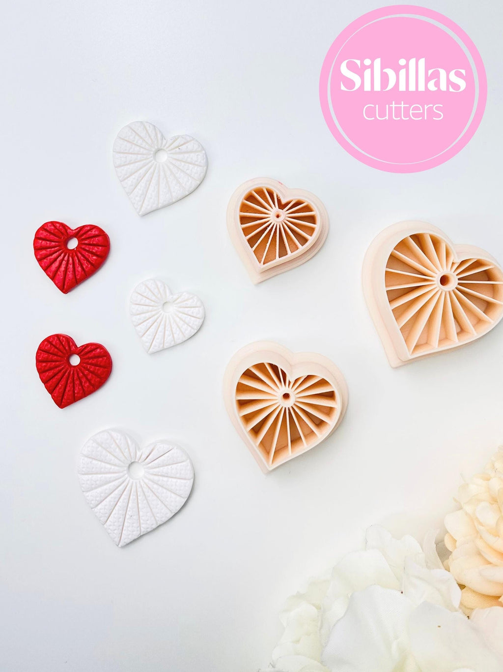 Heart hoop clay cutter Set: Valentine's day clay cutters with sharp tapered edges