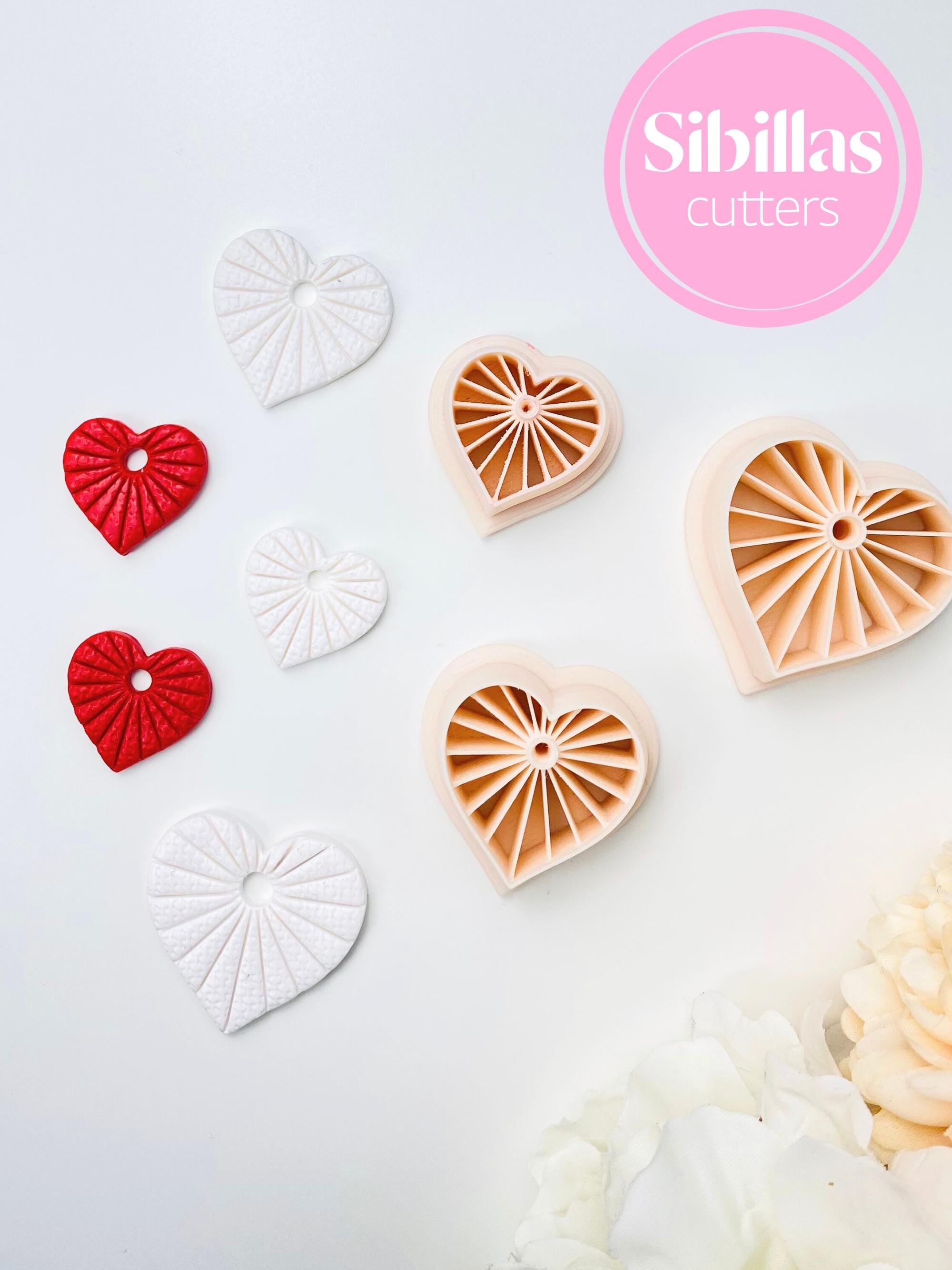 Heart hoop clay cutter Set: Valentine's day clay cutters with sharp tapered edges