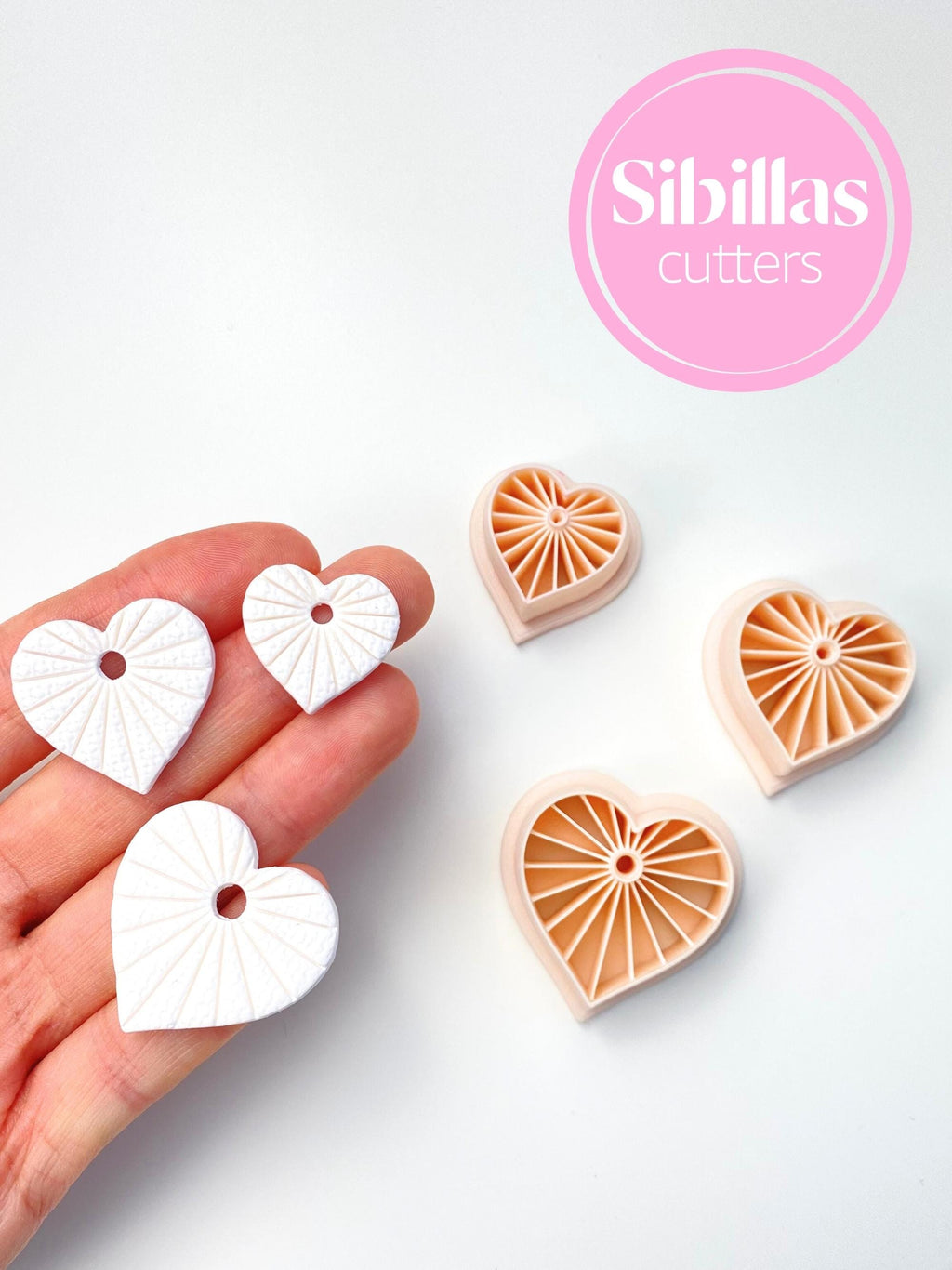 Heart hoop clay cutter Set: Valentine's day clay cutters with sharp tapered edges