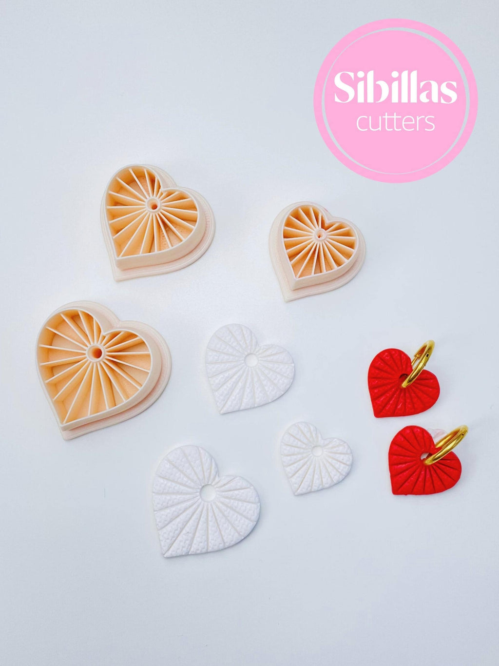 Heart hoop clay cutter Set: Valentine's day clay cutters with sharp tapered edges