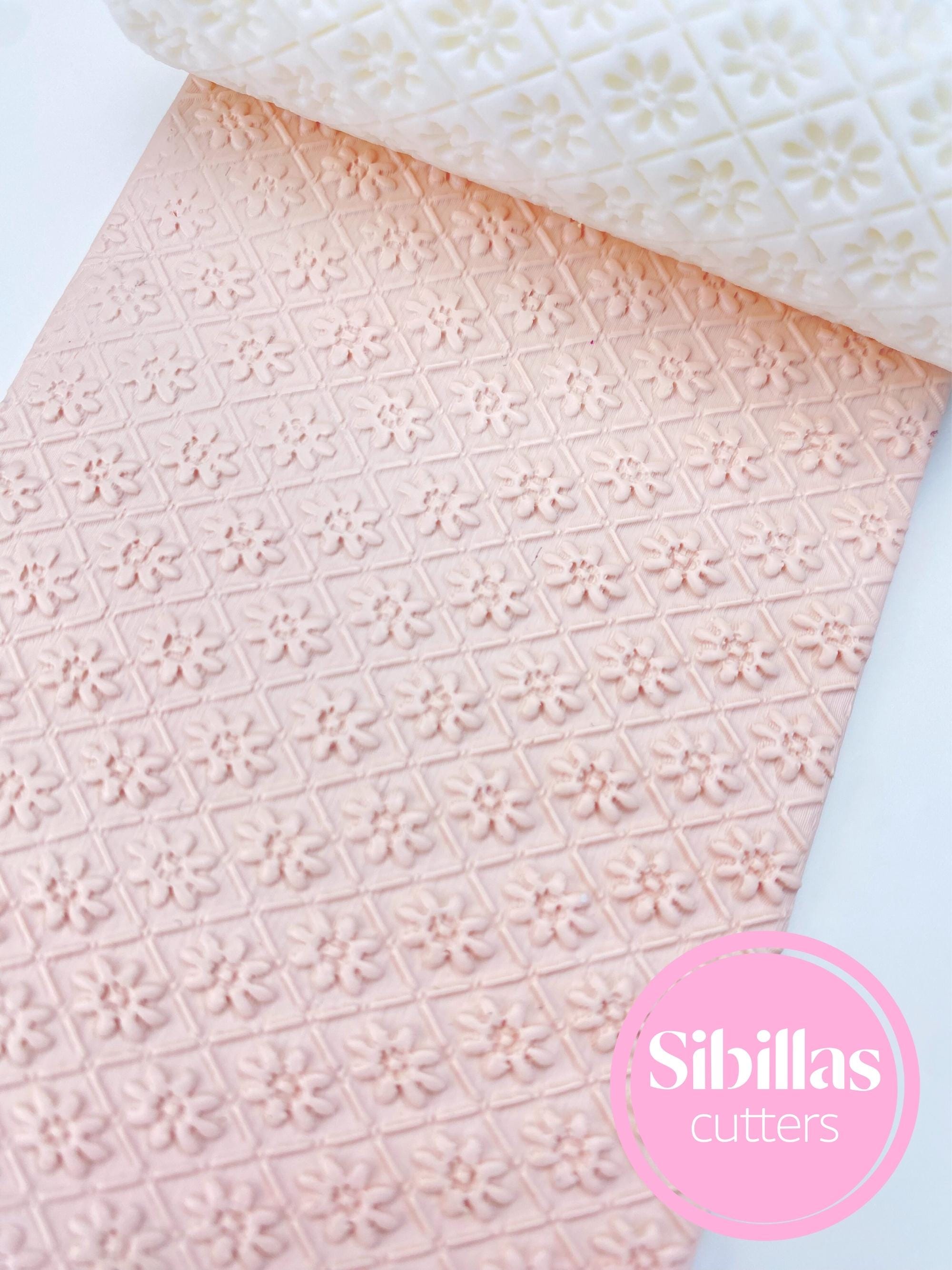 Floral clay texture roller: flower texture rolling pin