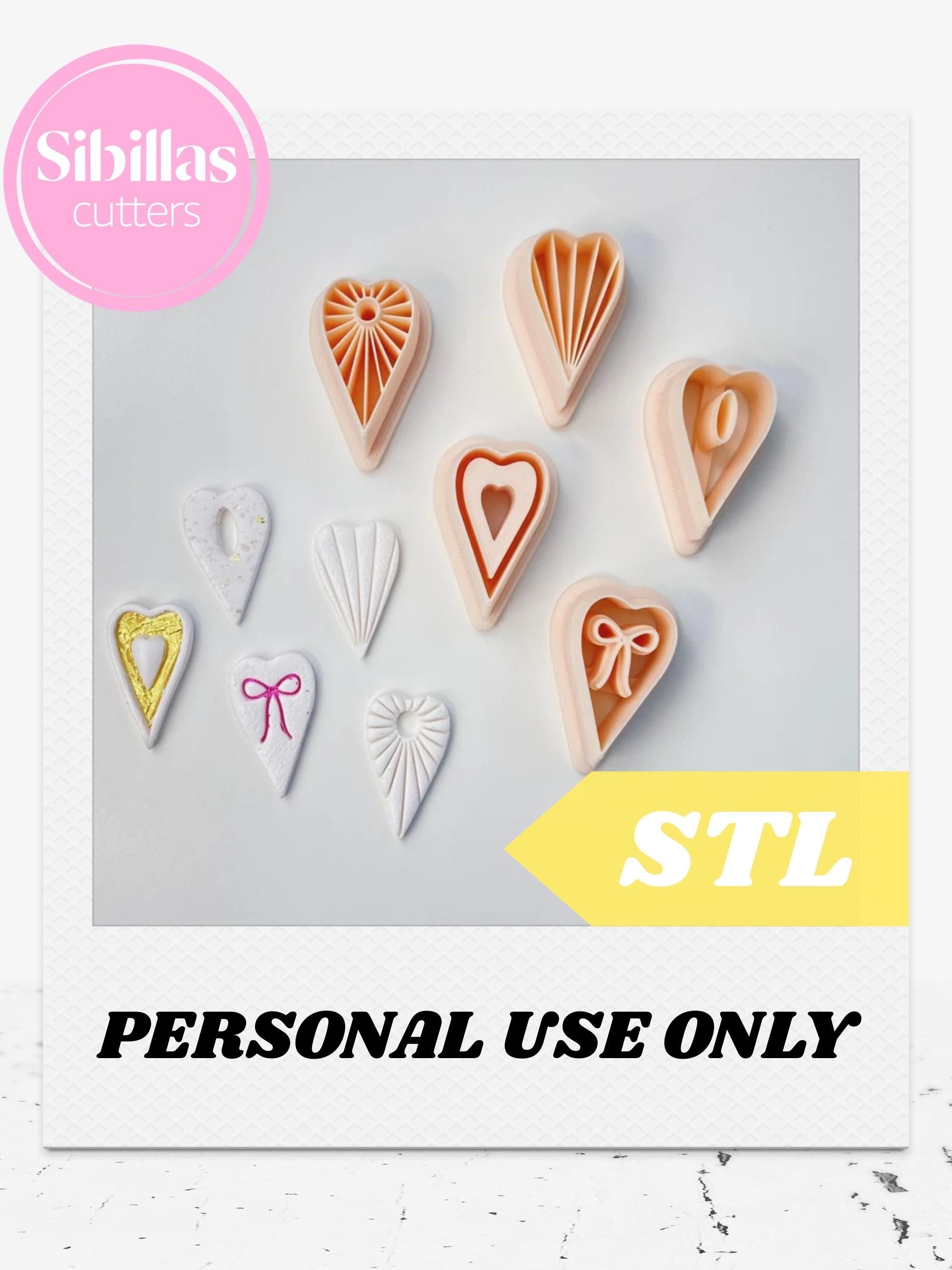 Heart hoop clay cutter Set STL file: Valentine's day clay cutters with sharp tapered edges