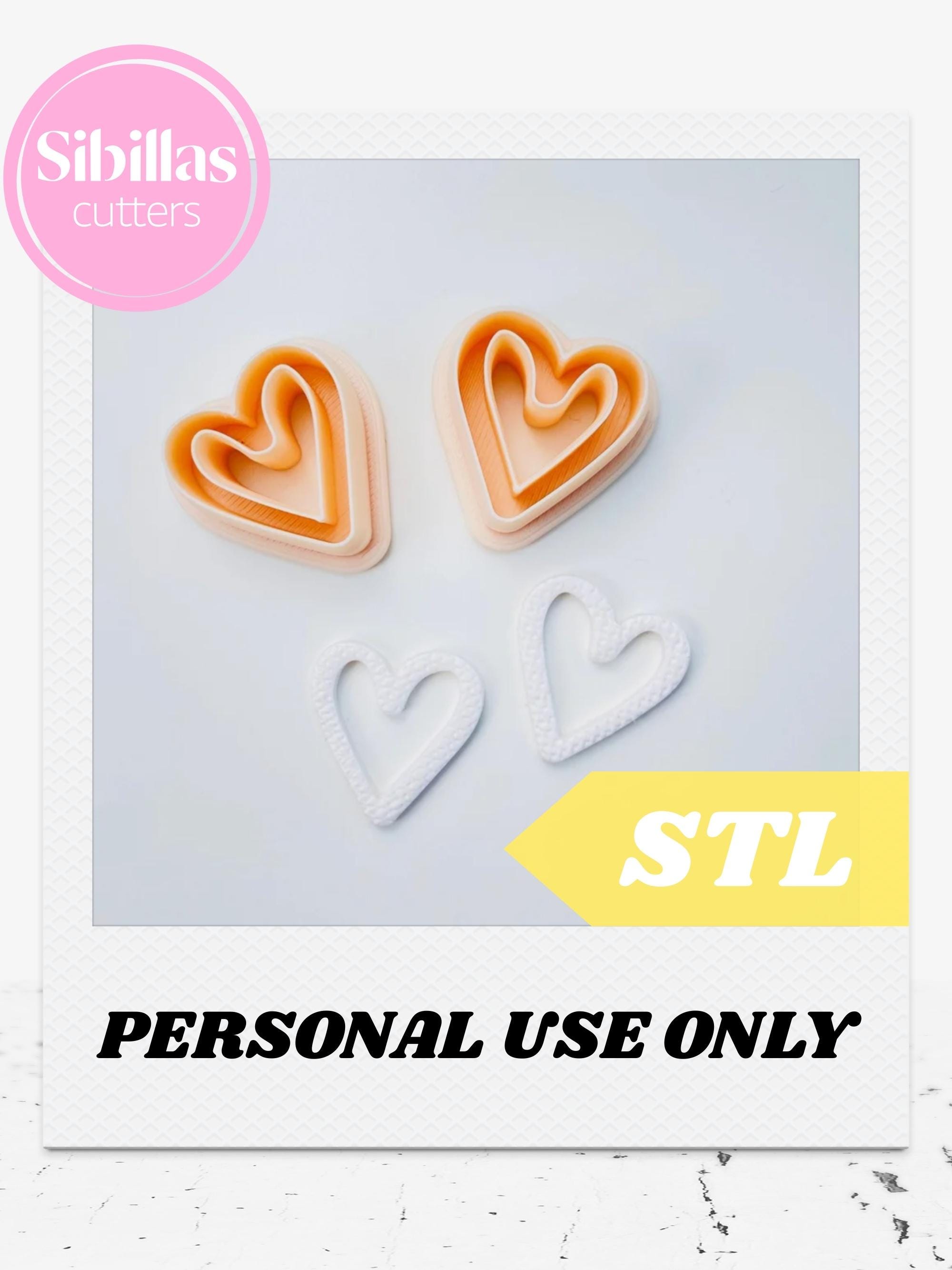 Heart outline clay cutter Set STL file: coquette cutter with sharp tapered edges